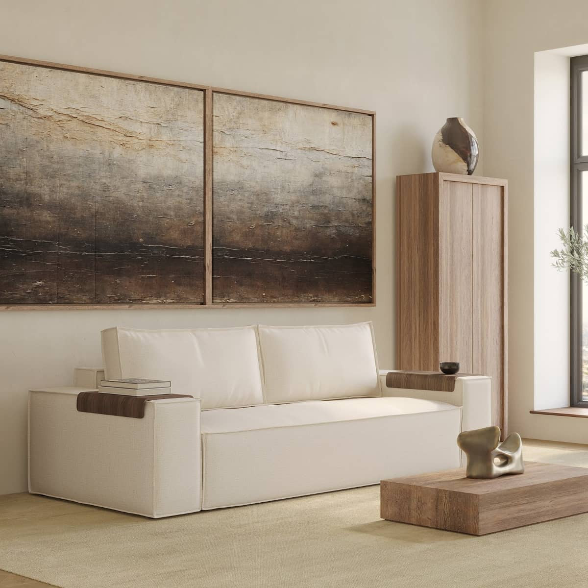 Newilla Storage Sleeper Sofa Bed with Wide Arms