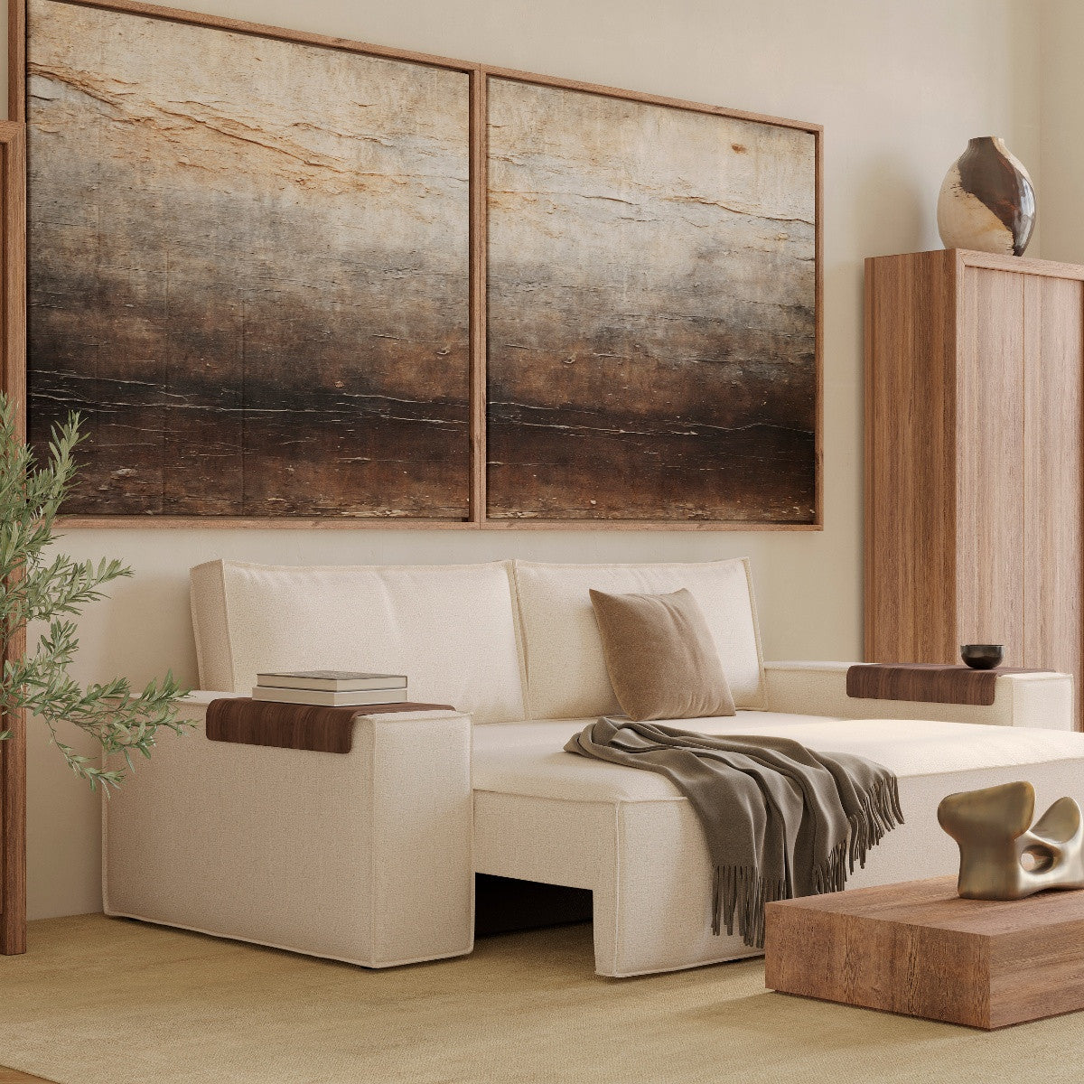 Newilla Storage Sleeper Sofa Bed with Wide Arms