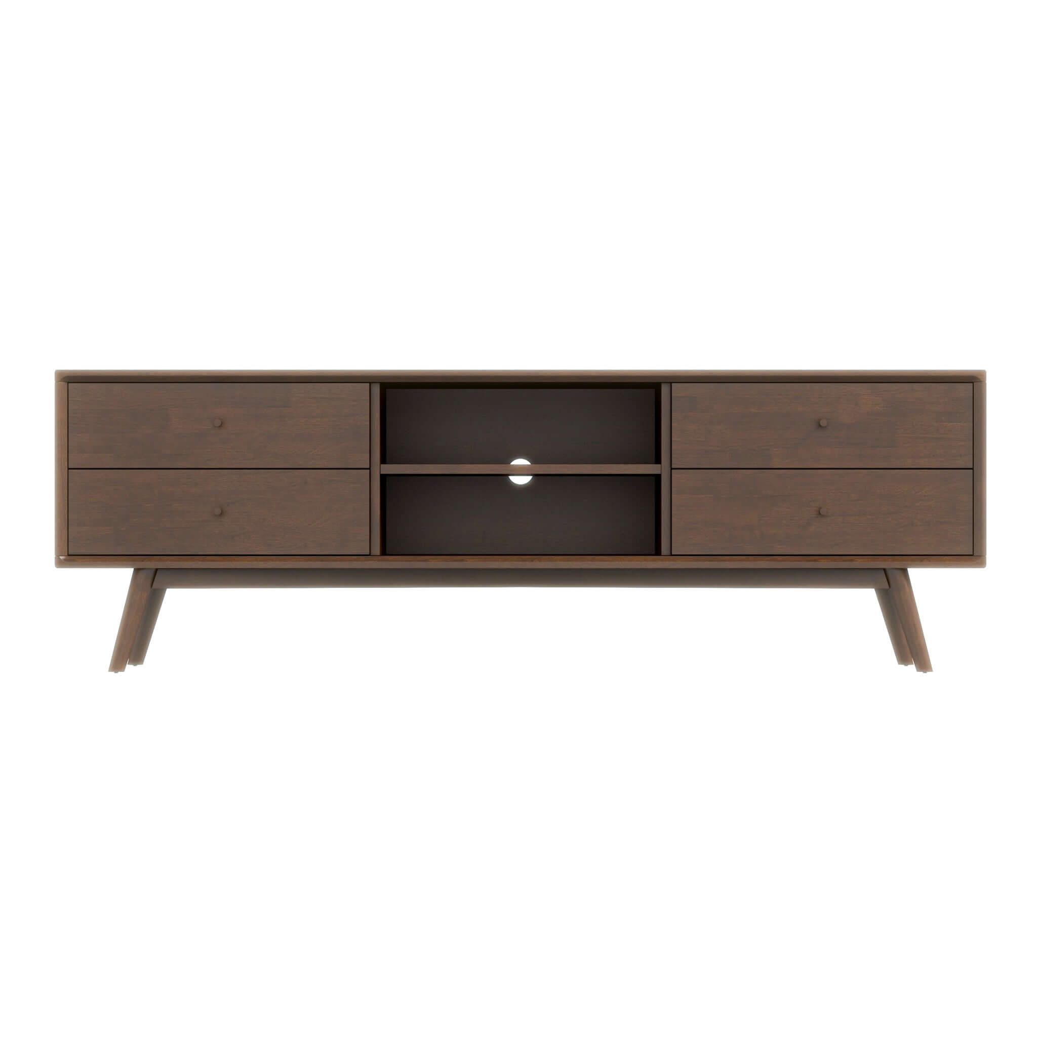 Caroline Mid-Century Modern Style Walnut TV Stand Up To 72"