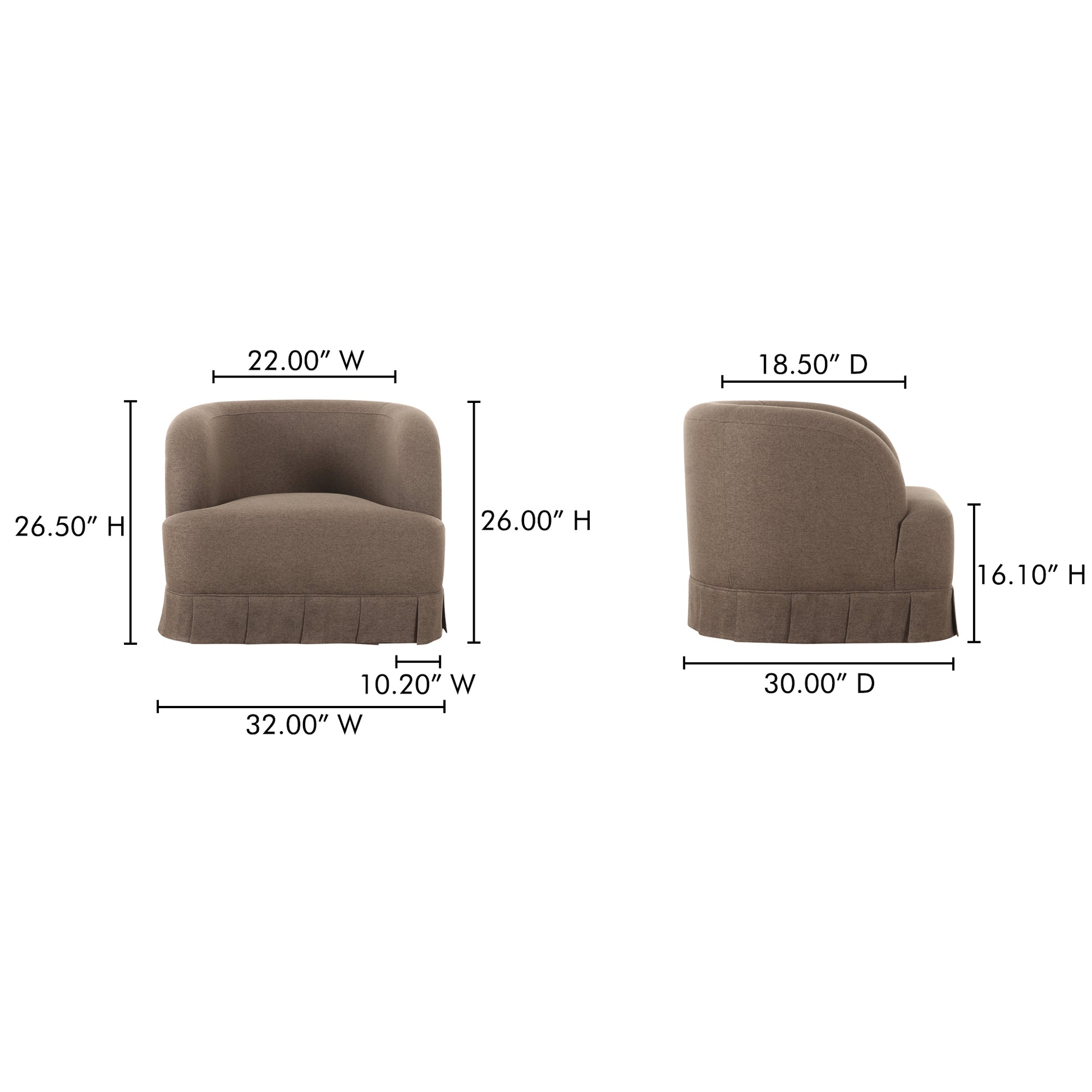Maren Swivel Chair Brown by Moe's Home Collection - view 4