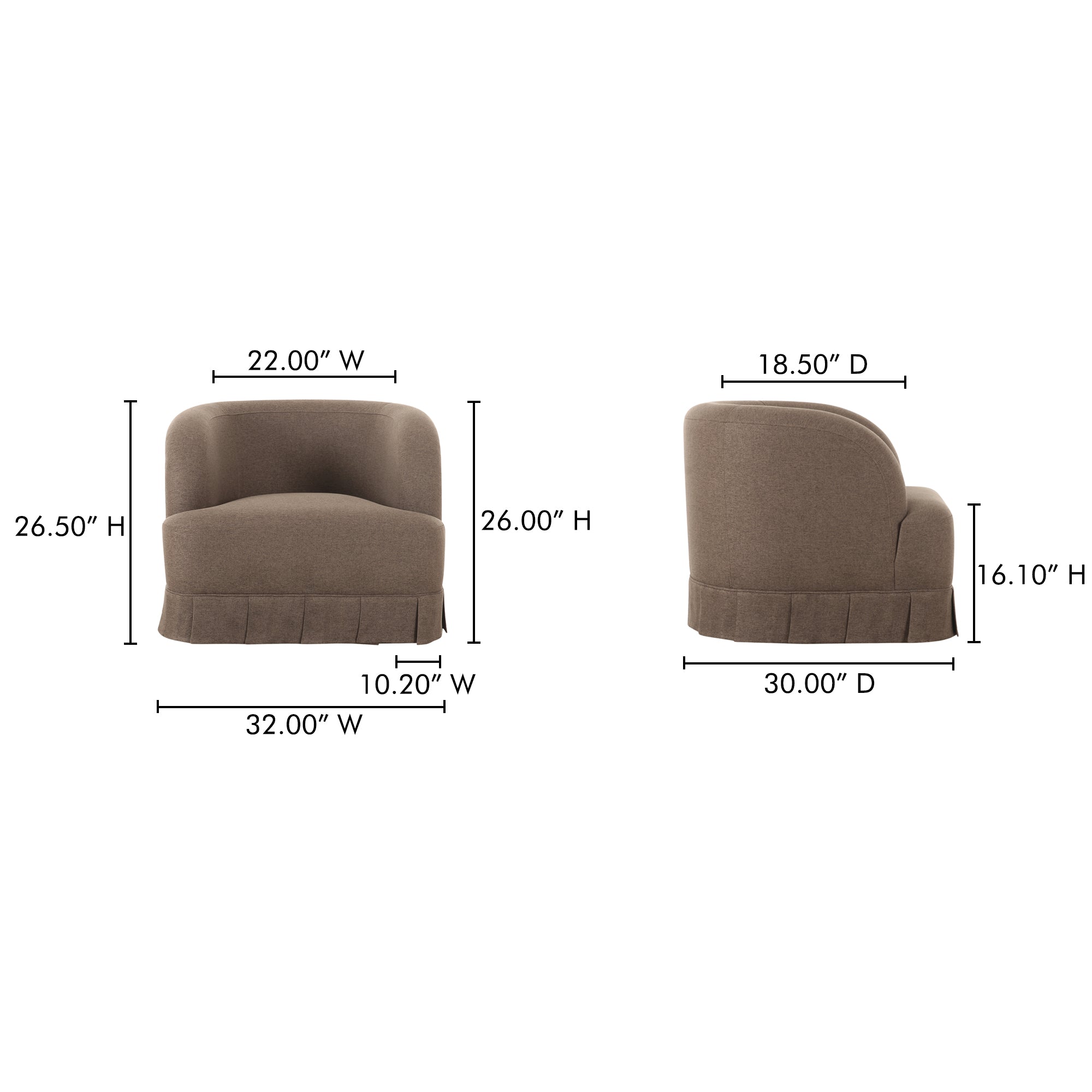 Maren Swivel Chair Brown by Moe's Home Collection - view 4