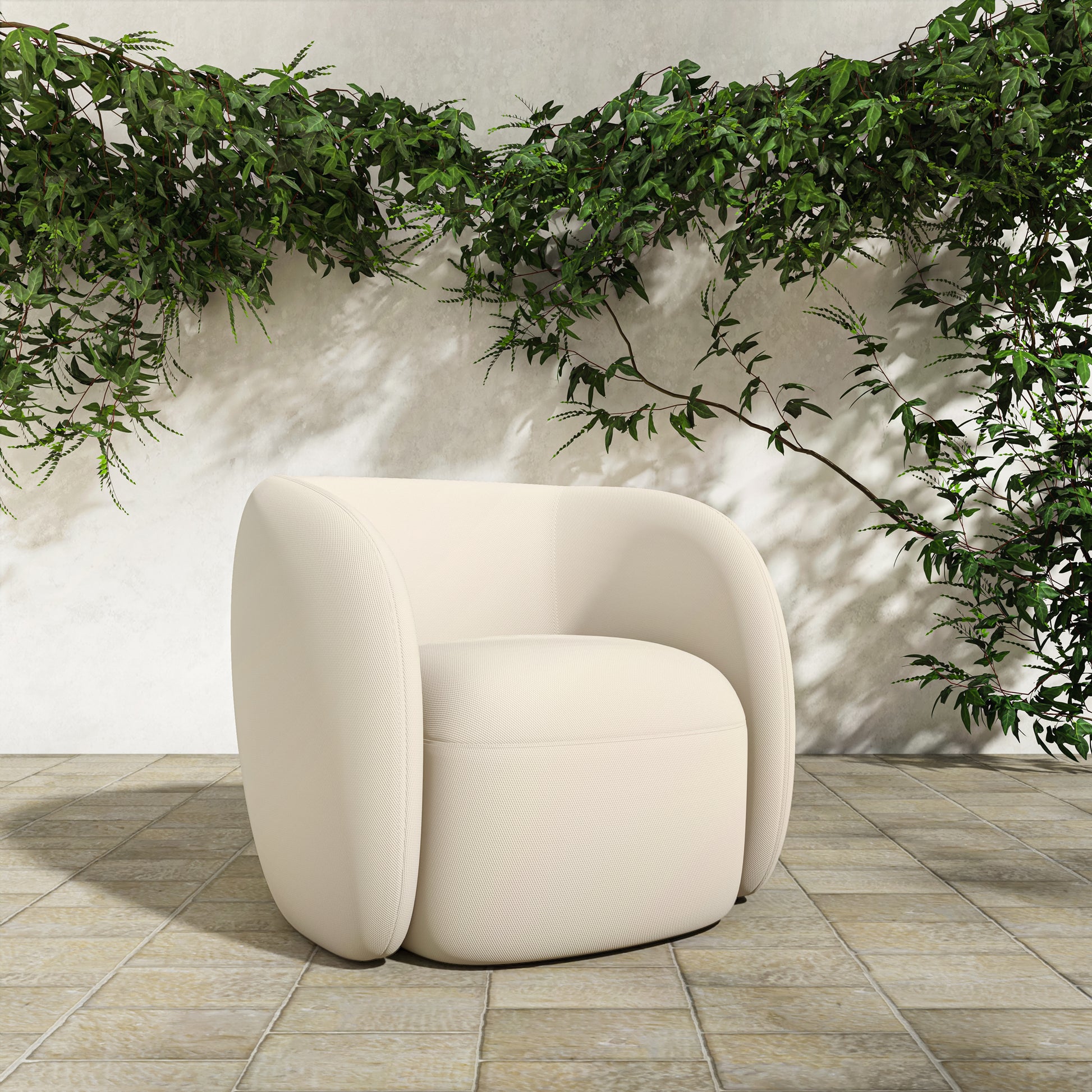 Rae Outdoor Accent Chair Cream by Moe's Home Collection - view 2