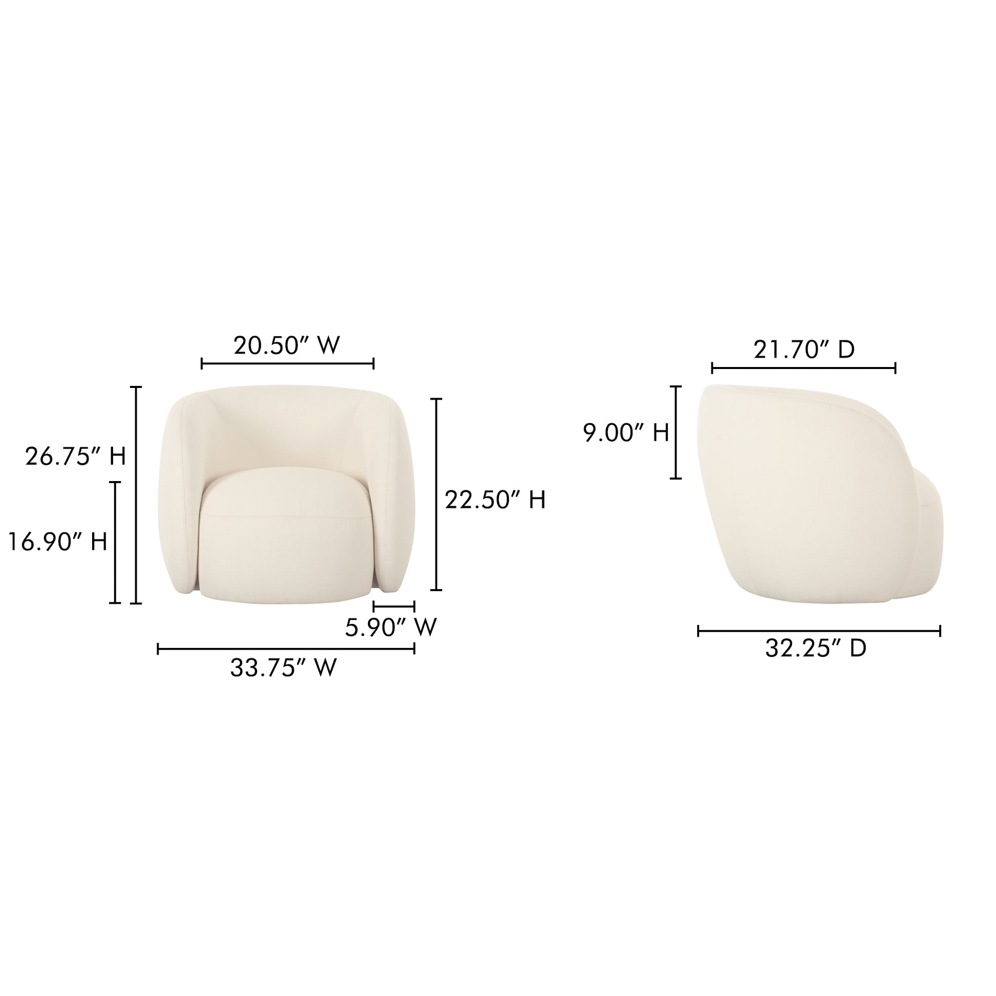 Rae Outdoor Accent Chair Cream by Moe's Home Collection - view 4