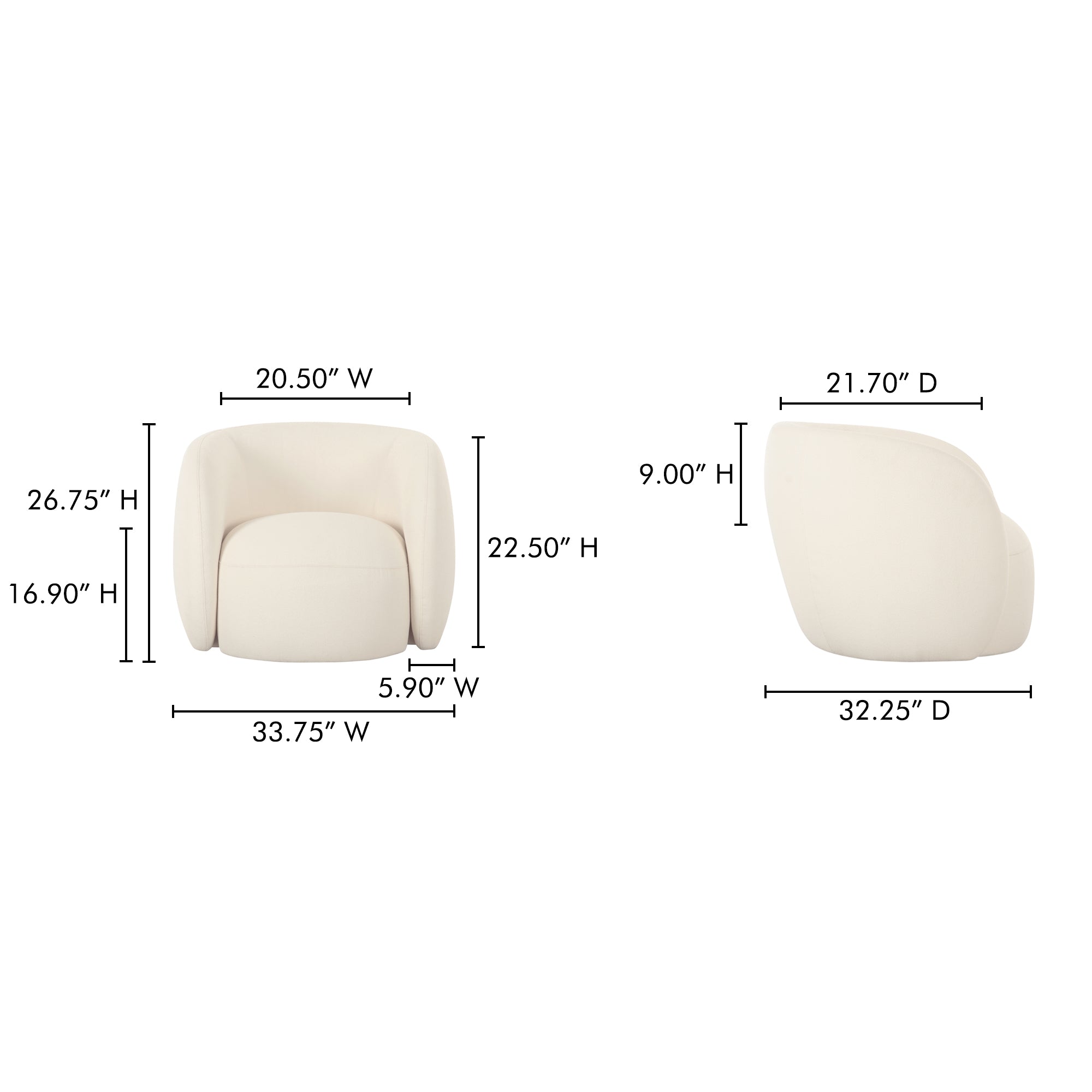 Rae Outdoor Accent Chair Cream by Moe's Home Collection - view 4