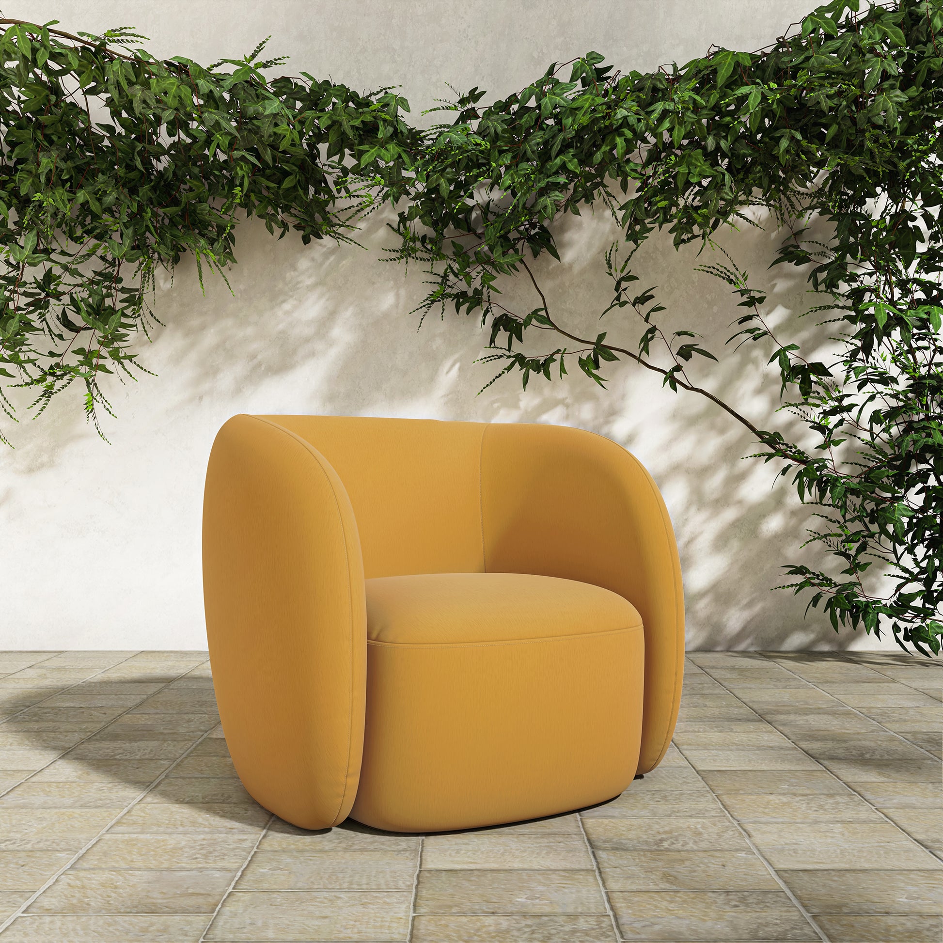 Rae Outdoor Accent Chair Deep Yellow by Moe's Home Collection - view 2