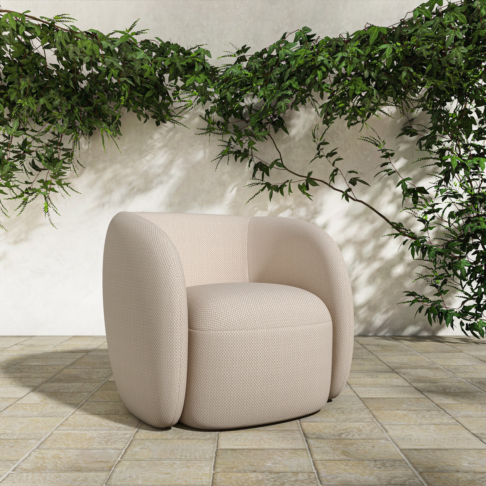 Rae Outdoor Accent Chair Beige Check by Moe's Home Collection - view 2