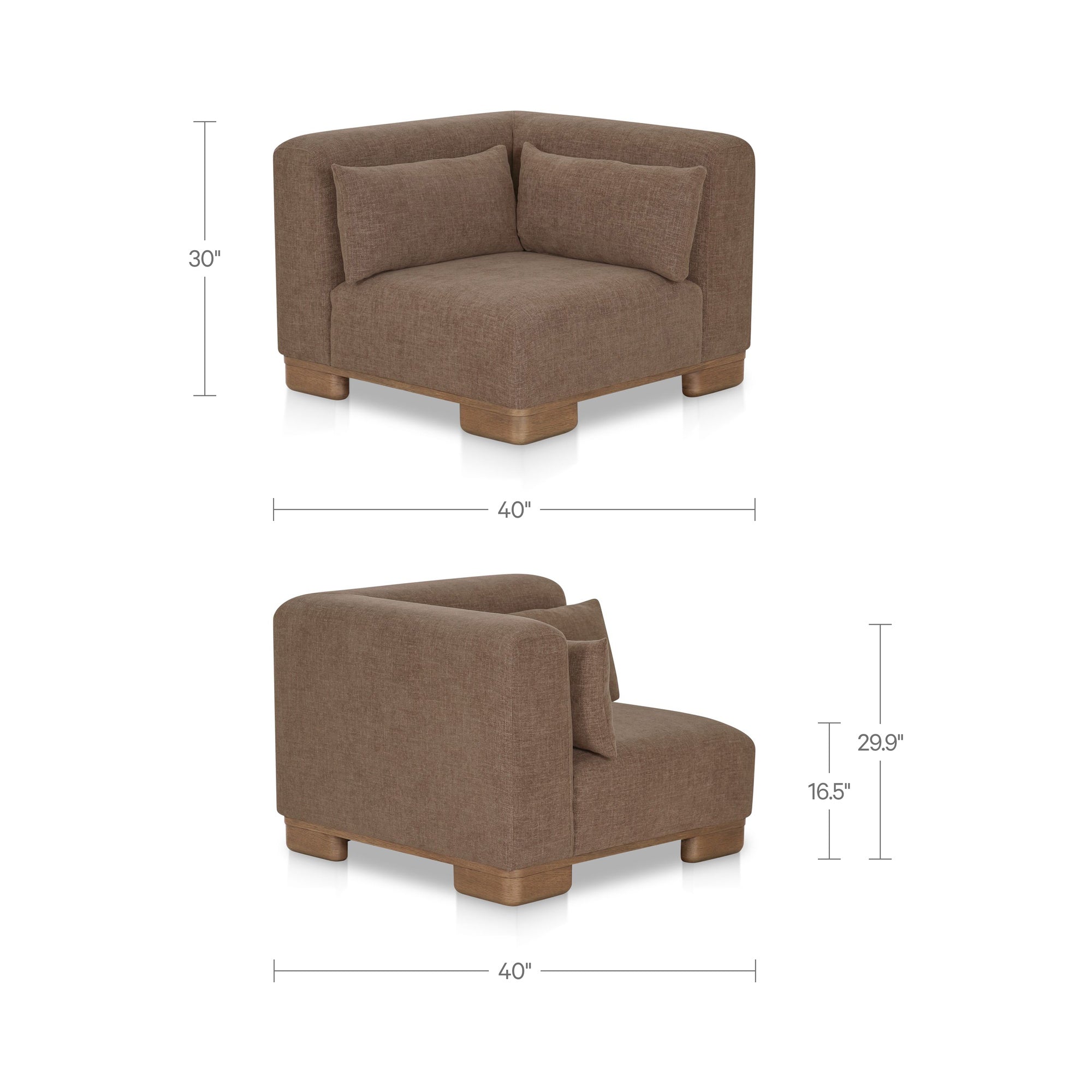 June Corner Chair Dark Brown by Moe's Home Collection - view 3