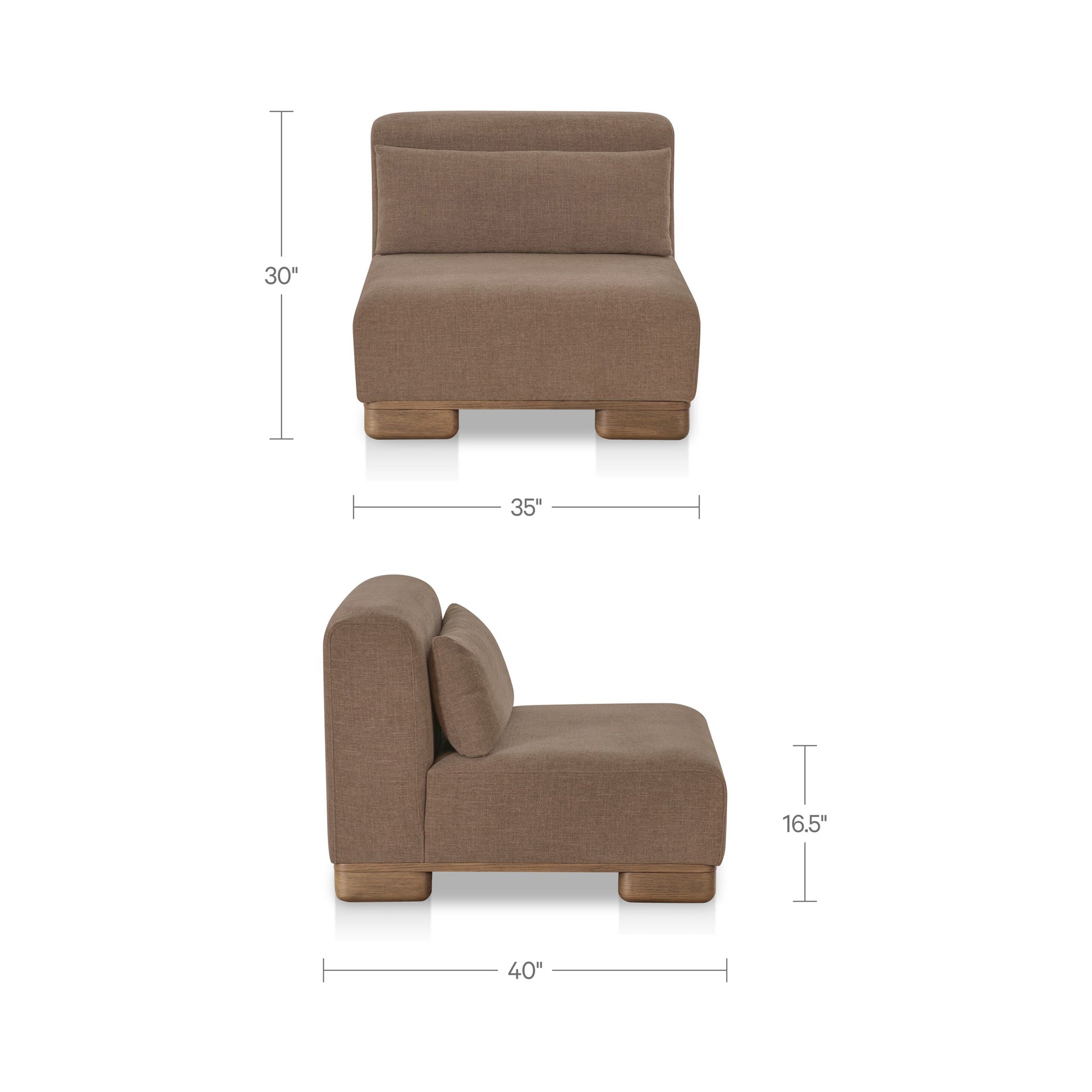 June Slipper Chair Dark Brown by Moe's Home Collection - view 3