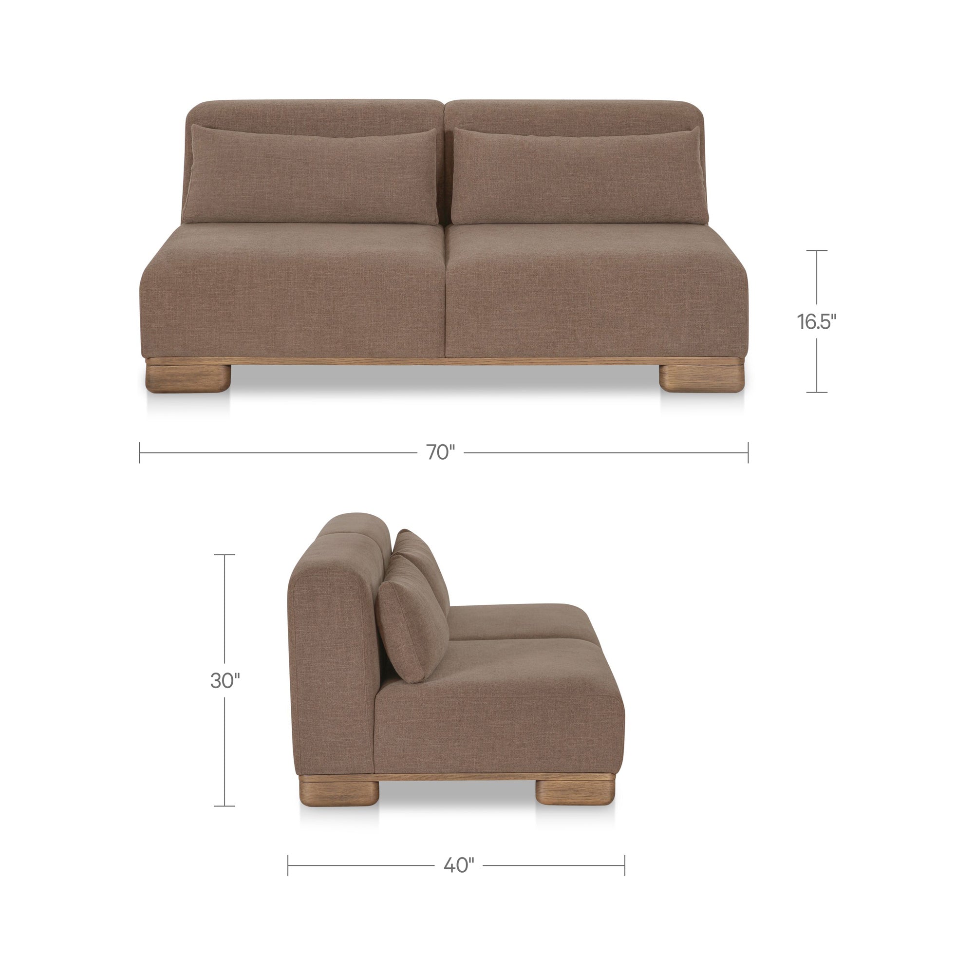 June Sofa Dark Brown by Moe's Home Collection - view 3