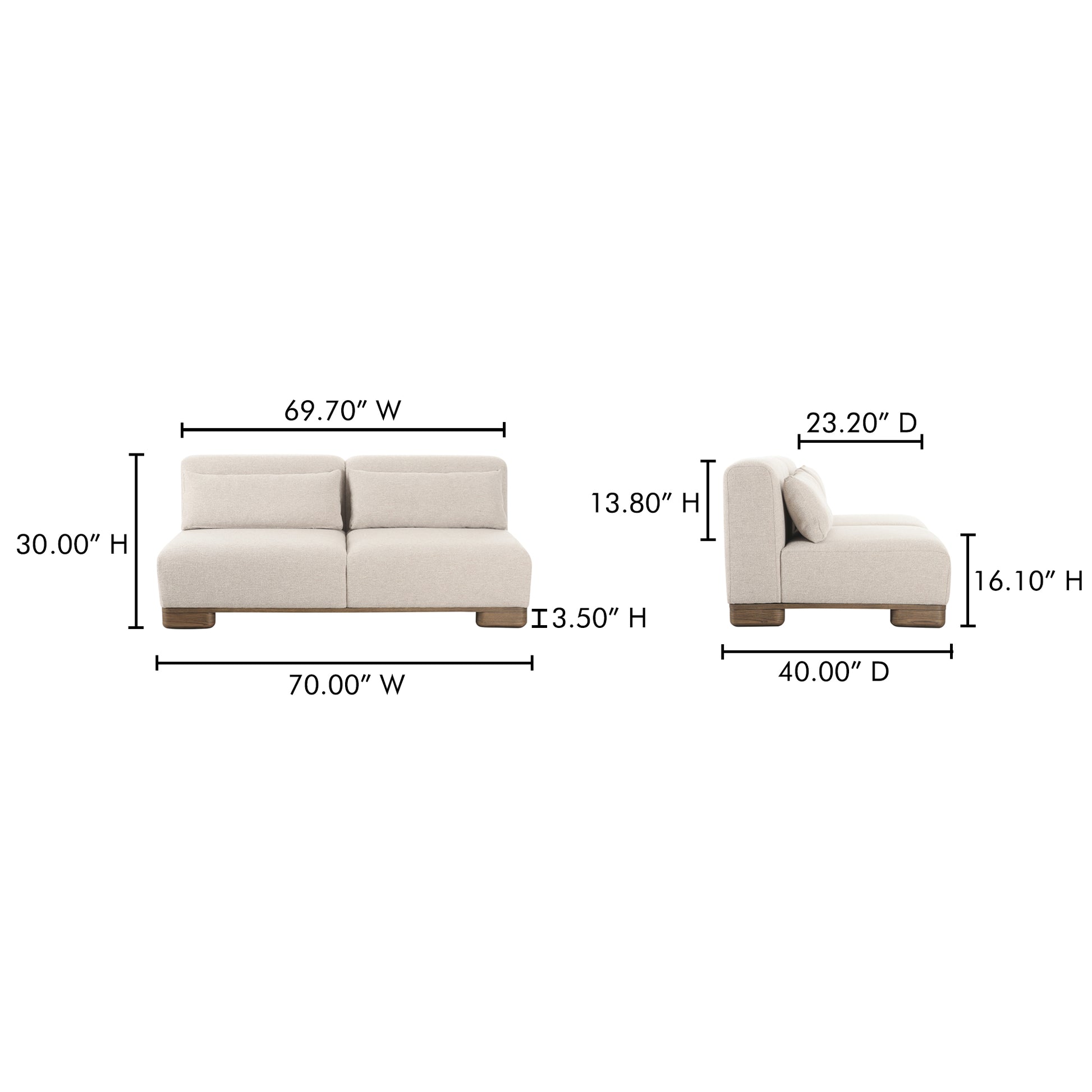 June Sofa Oatmeal by Moe's Home Collection - view 5