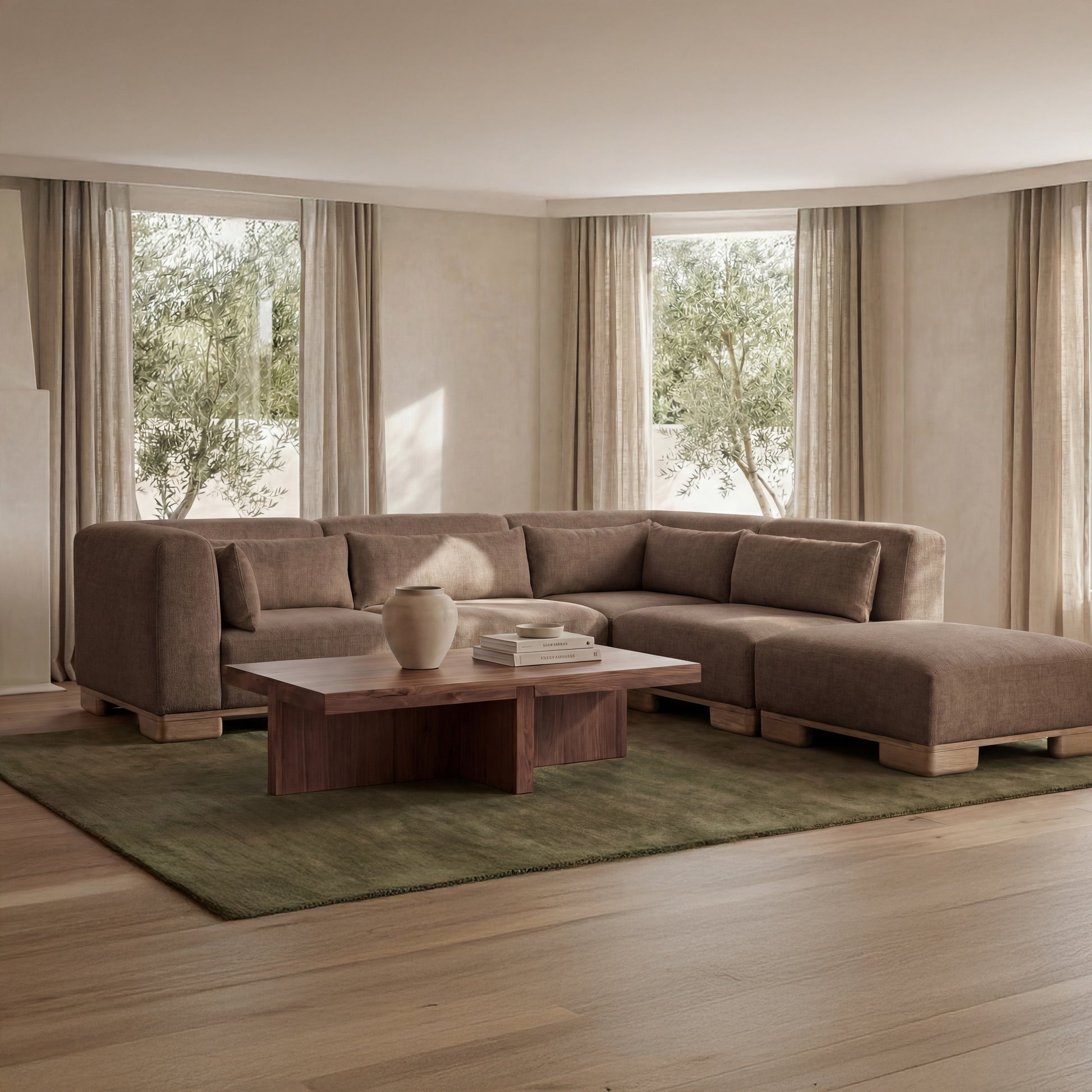 June Ottoman Dark Brown by Moe's Home Collection - view 2