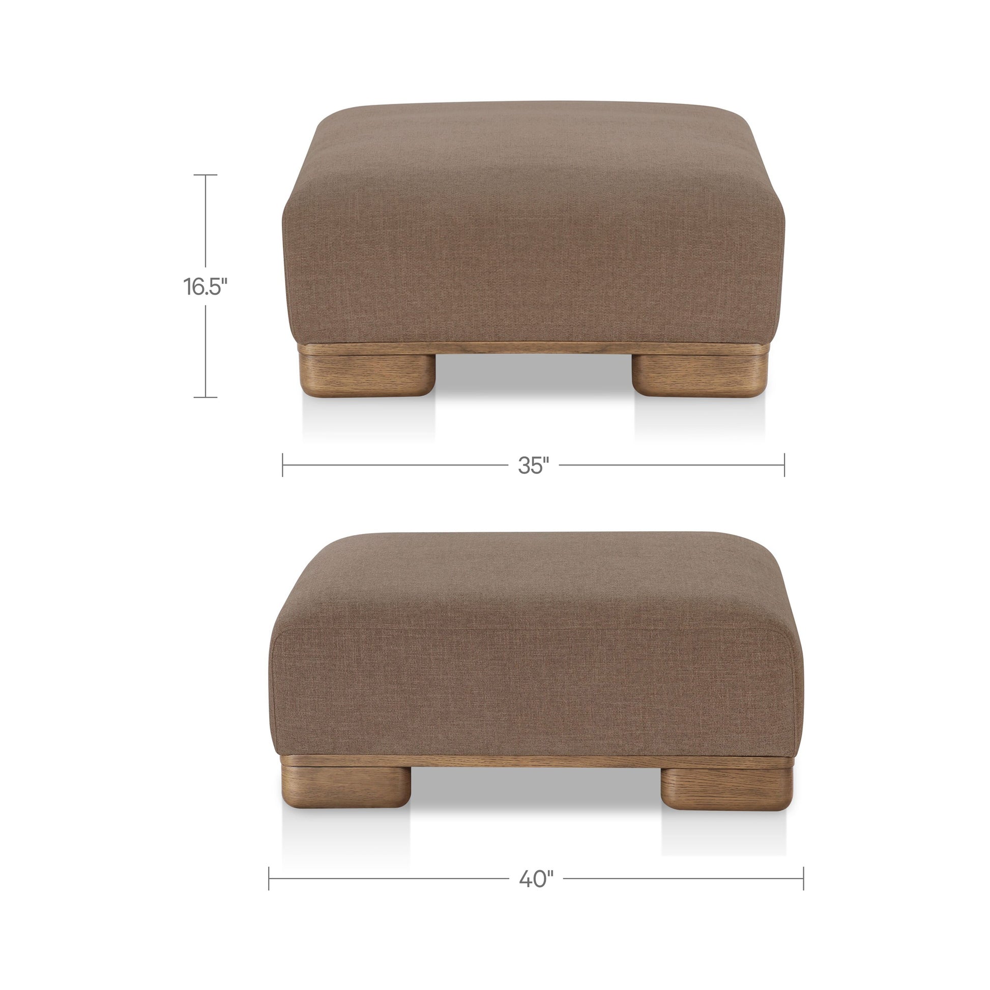 June Ottoman Dark Brown by Moe's Home Collection - view 3