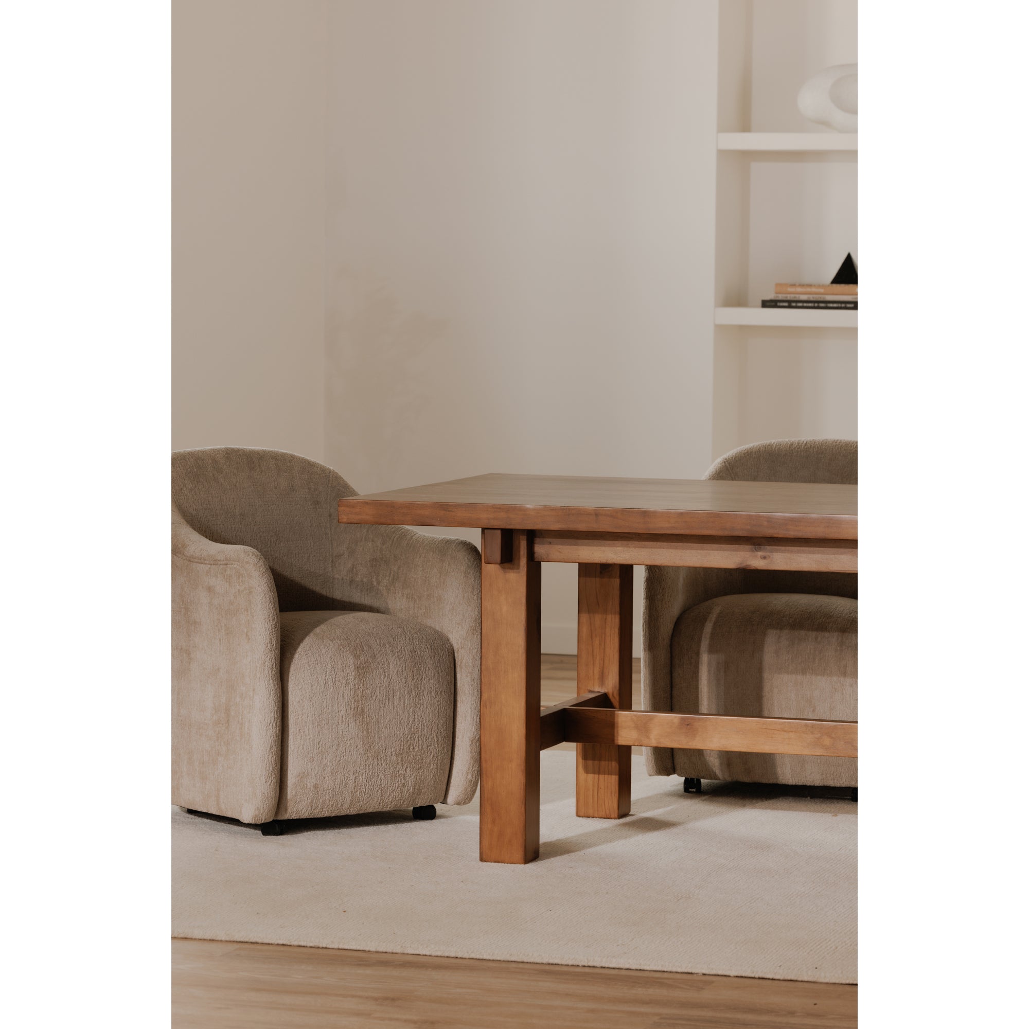 Drava Rolling Dining Chair Beige by Moe's Home Collection - view 3