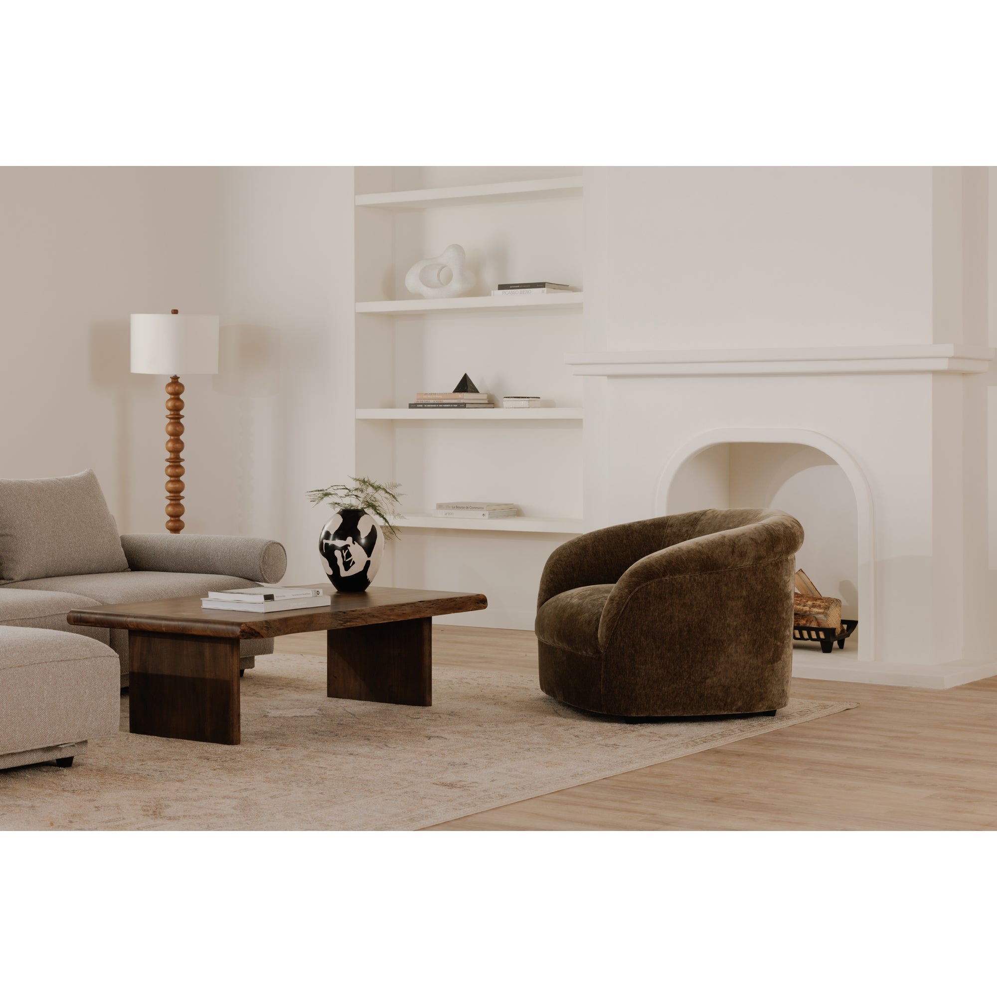 Thora Lounge Chair Dark Green by Moe's Home Collection - view 4