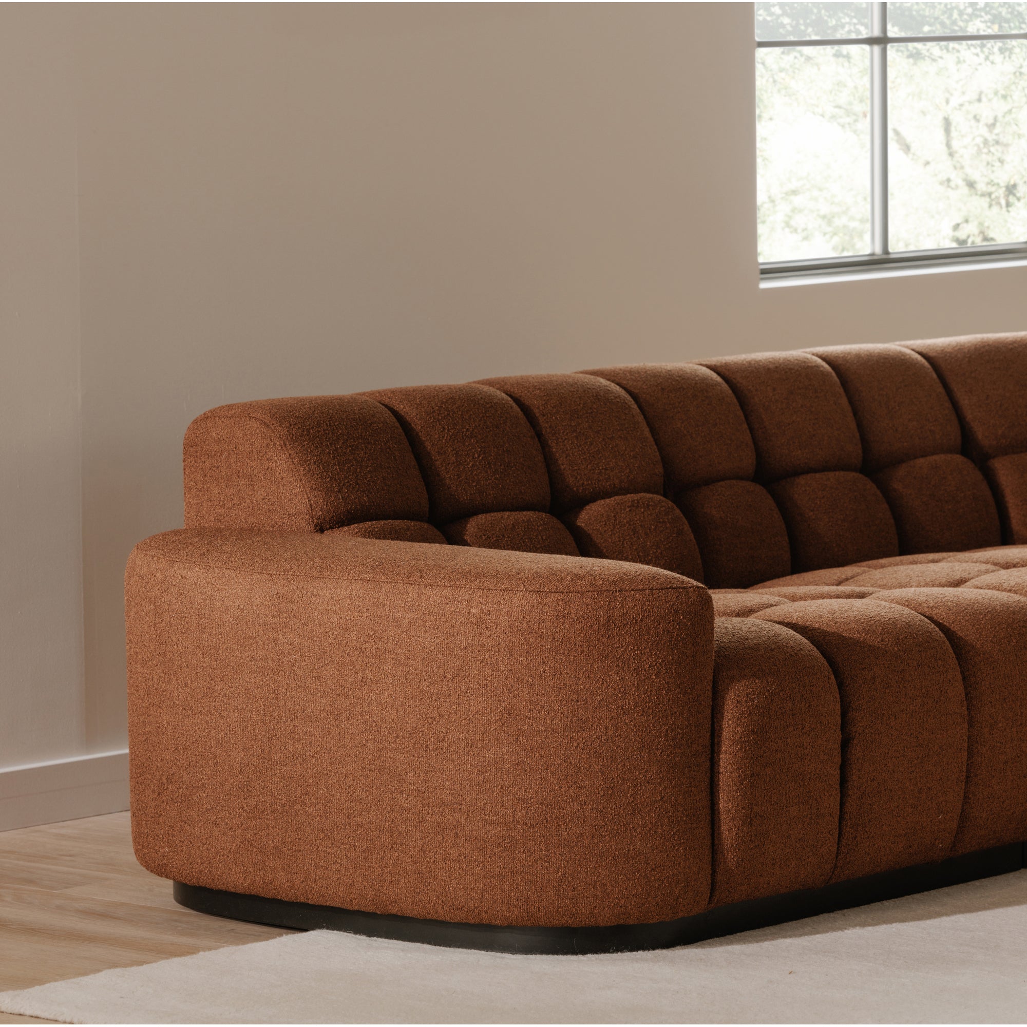 Roman L-Shaped Sectional Rust by Moe's Home Collection - view 3