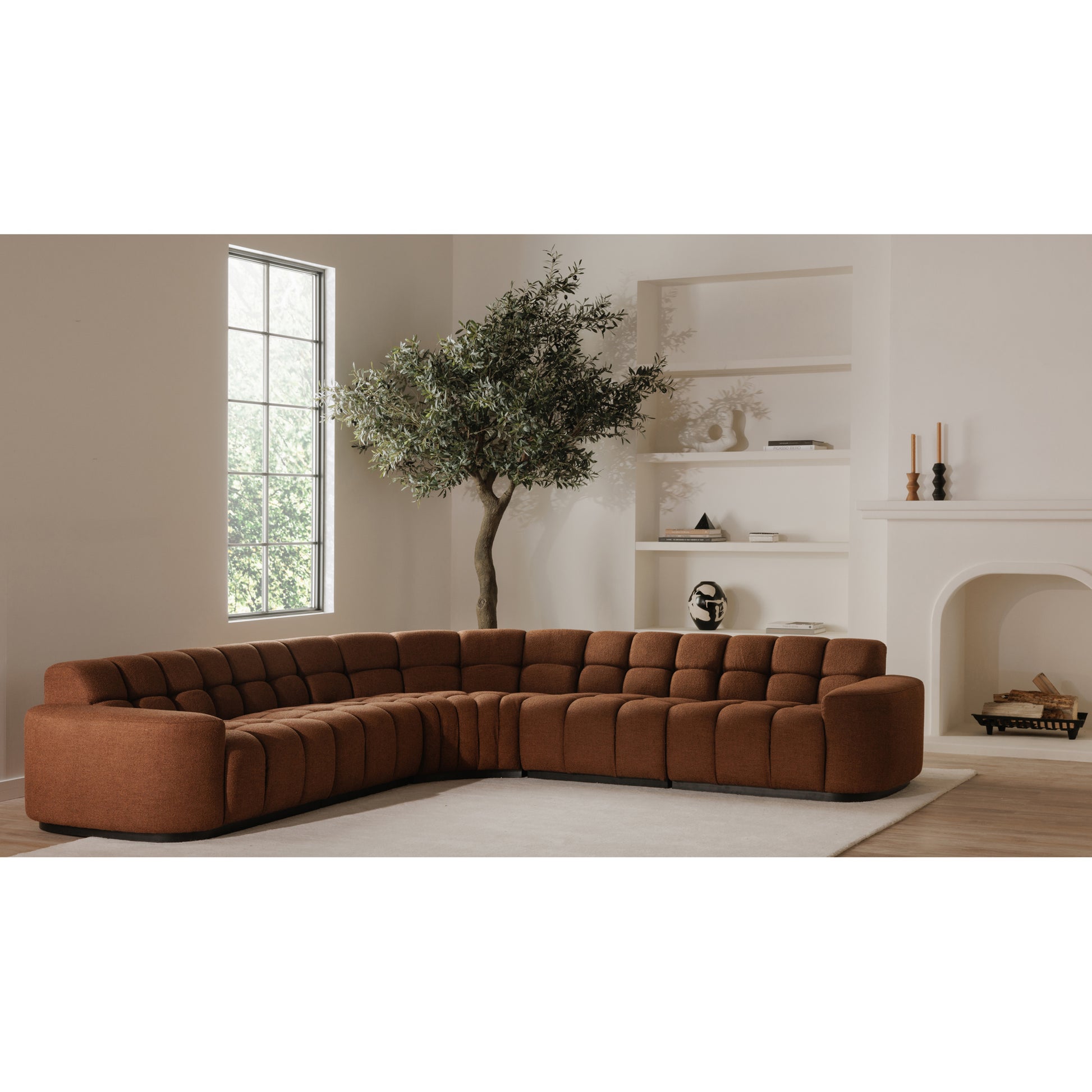 Roman L-Shaped Sectional Rust by Moe's Home Collection - view 4