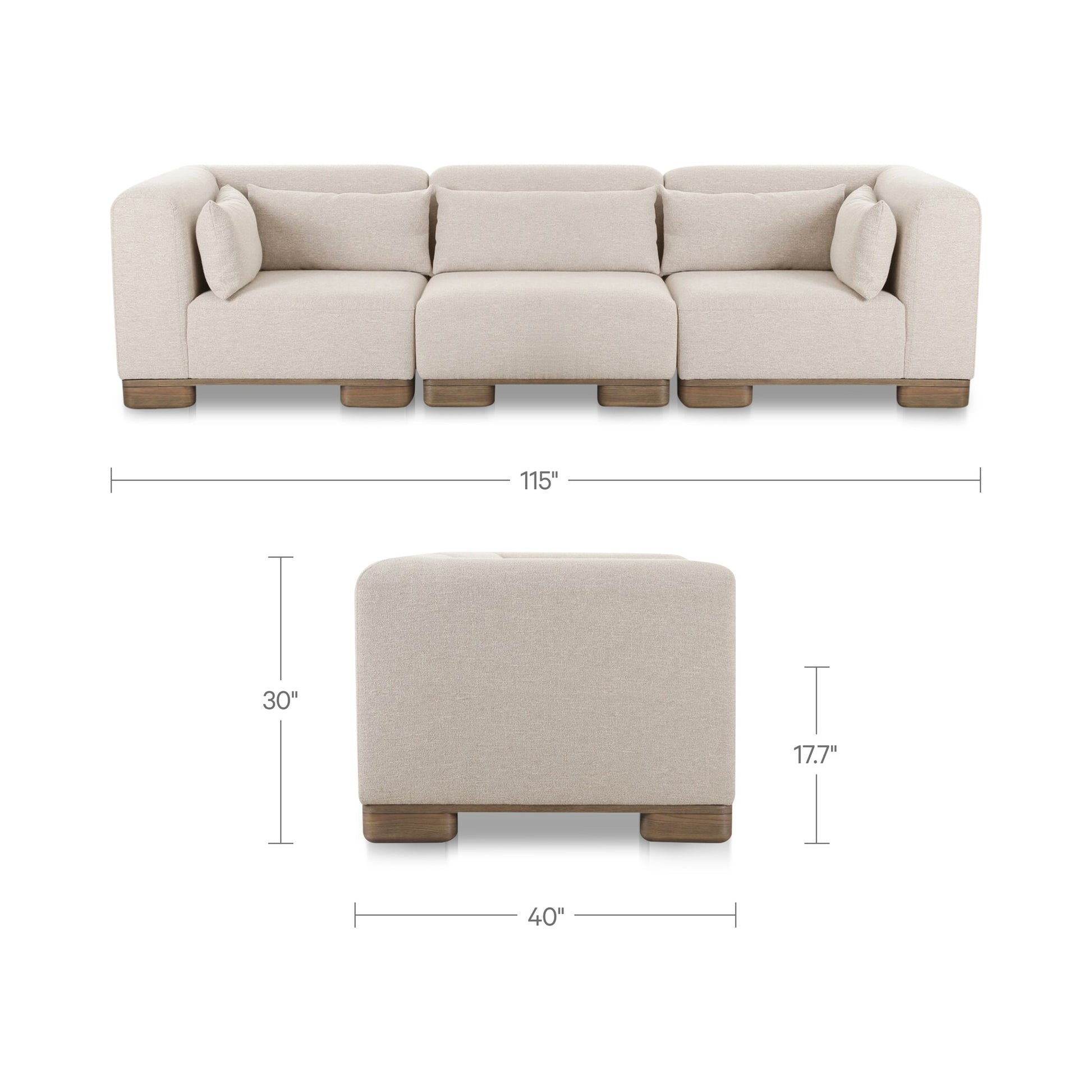 June Modular Sofa Oatmeal by Moe's Home Collection - view 3