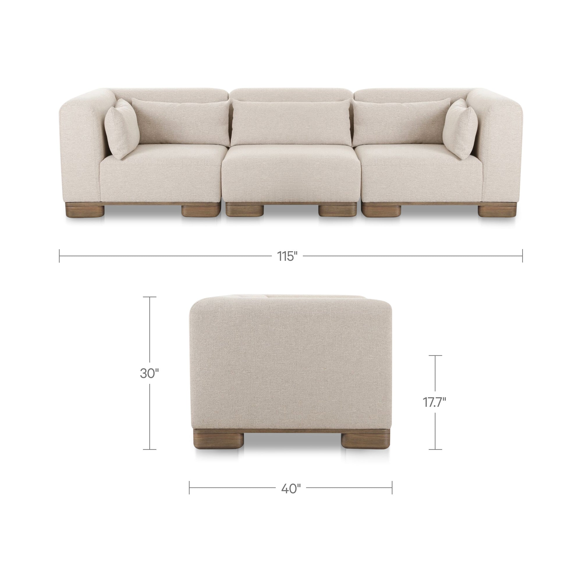 June Modular Sofa Oatmeal by Moe's Home Collection - view 3