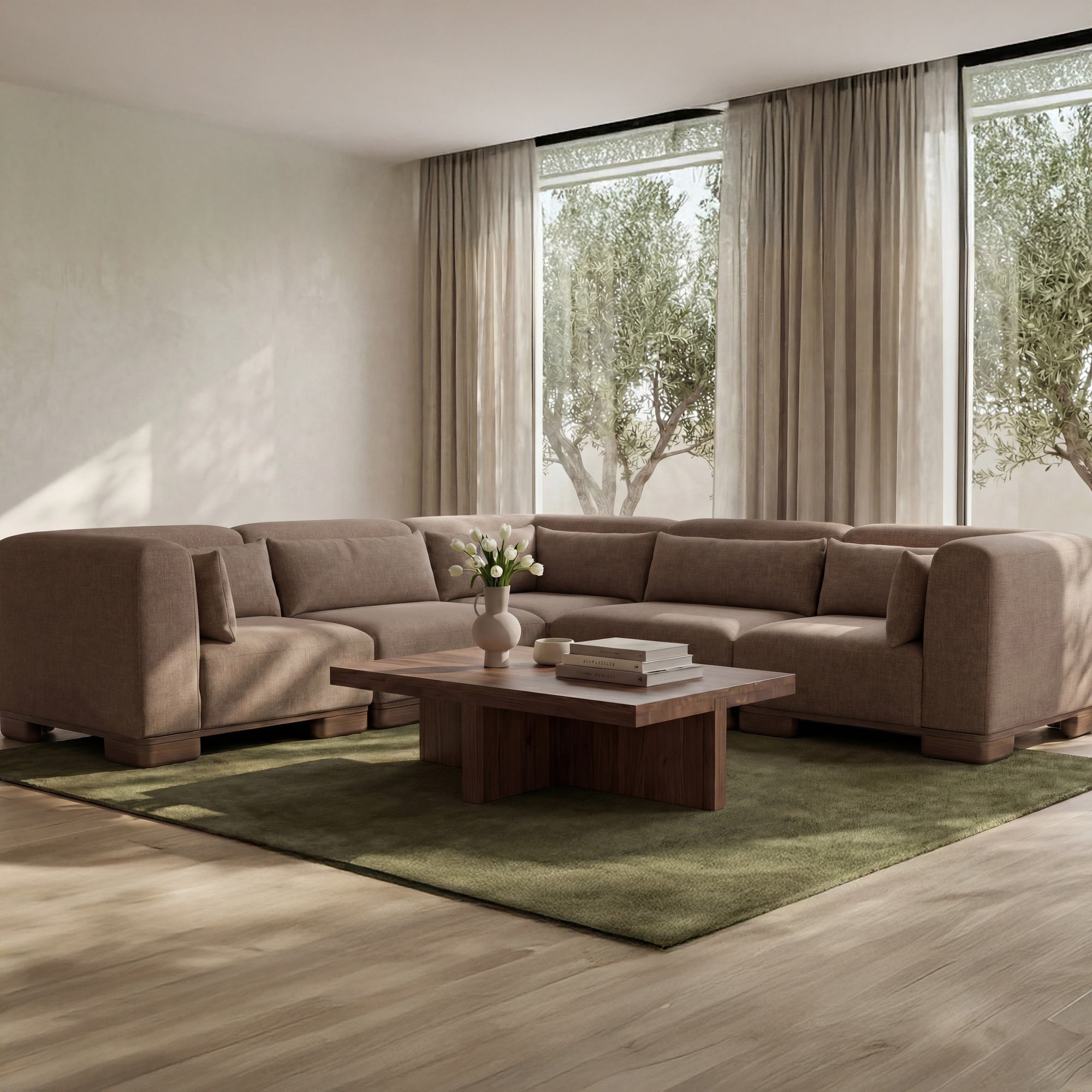 June Classic L Modular Sectional Dark Brown by Moe's Home Collection - view 2