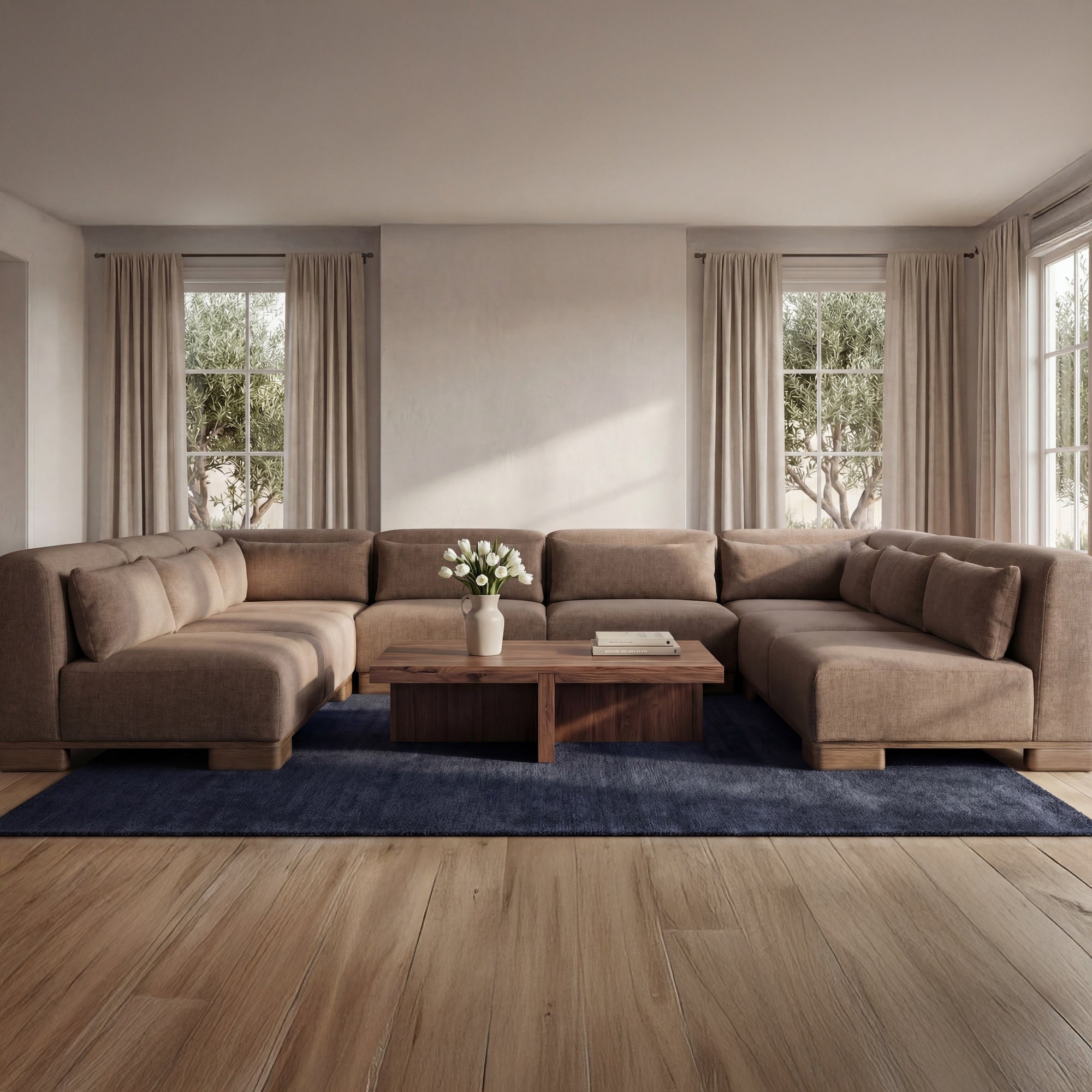 June U Shaped Modular Sectional Dark Brown by Moe's Home Collection - view 2