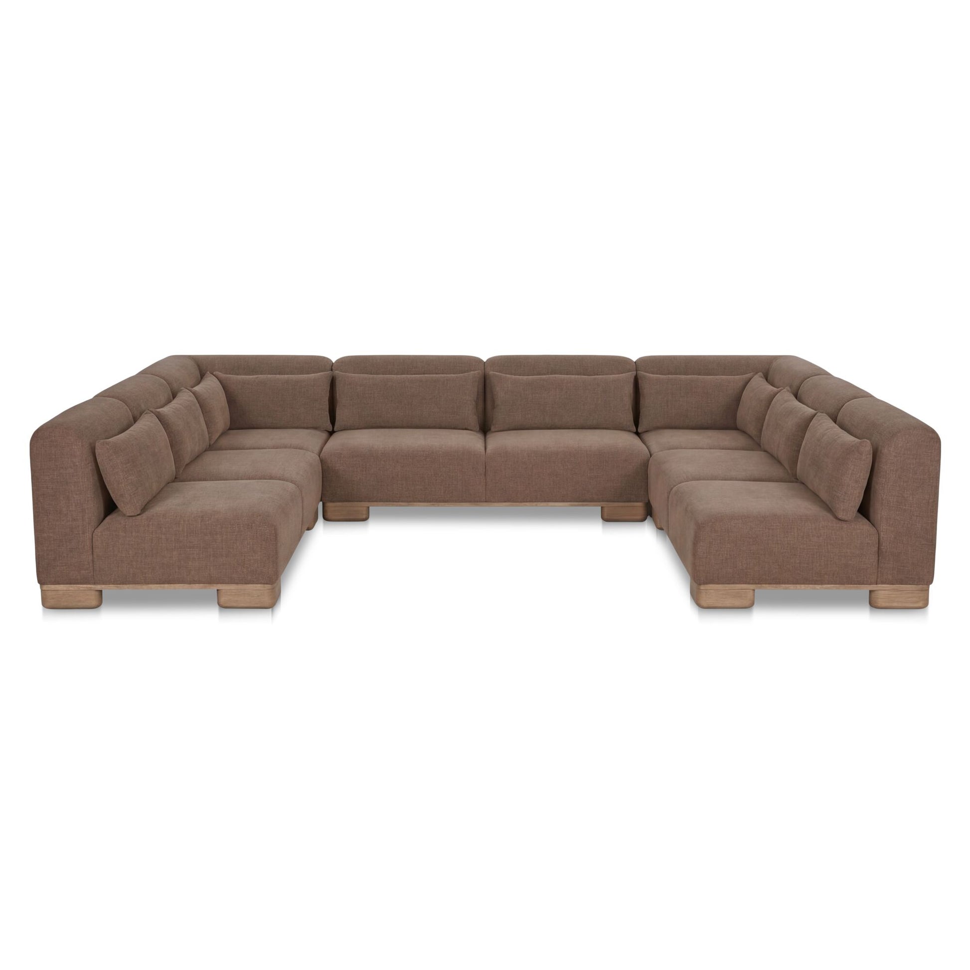 June U Shaped Modular Sectional Dark Brown by Moe's Home Collection