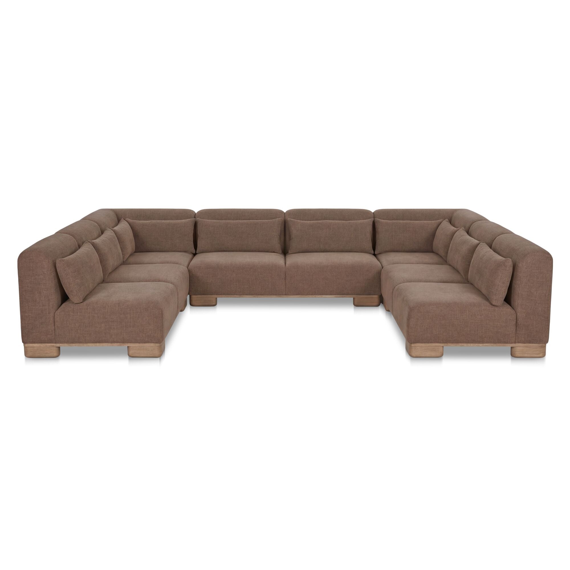 June U Shaped Modular Sectional Dark Brown by Moe's Home Collection