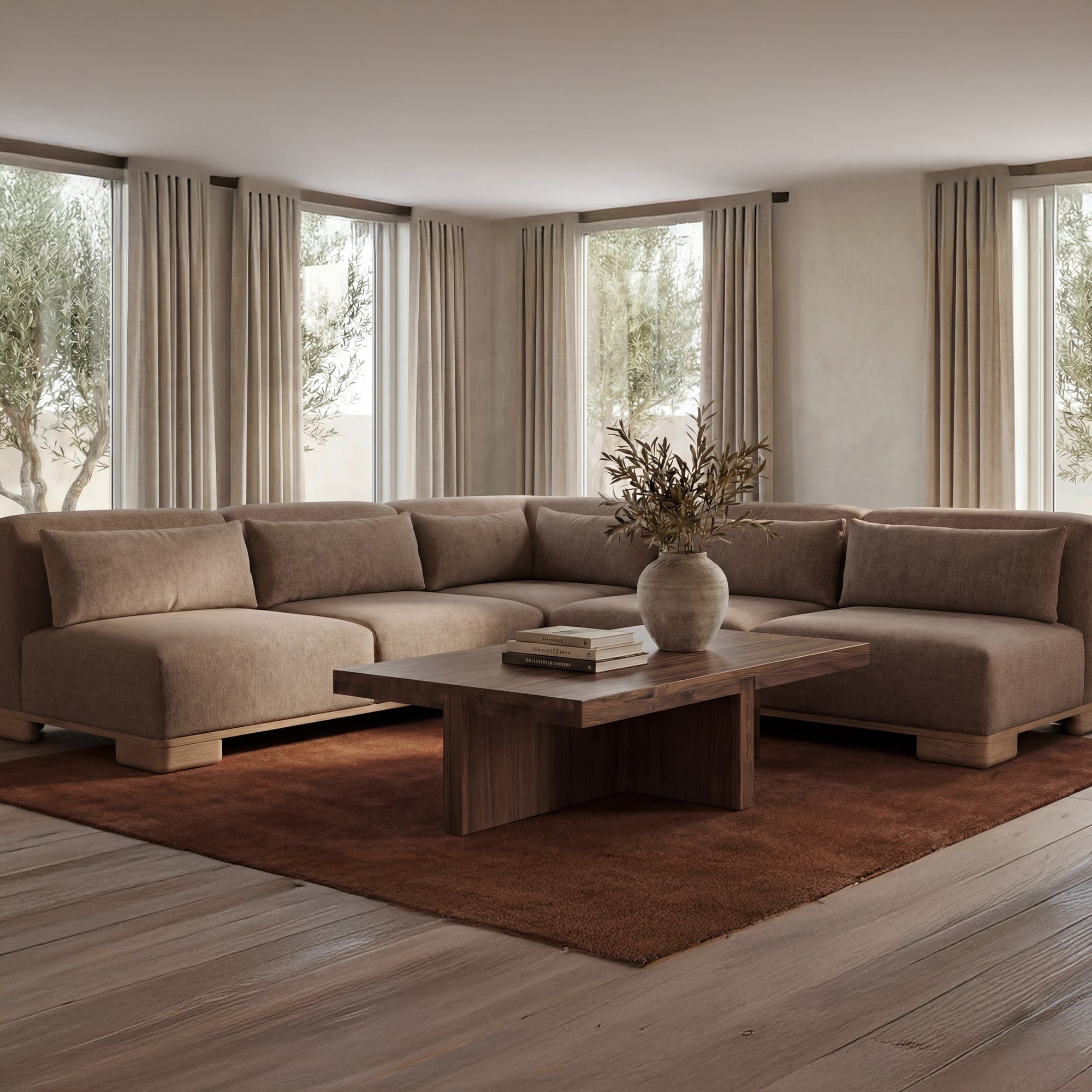 June Corner Modular Sectional Dark Brown by Moe's Home Collection - view 2
