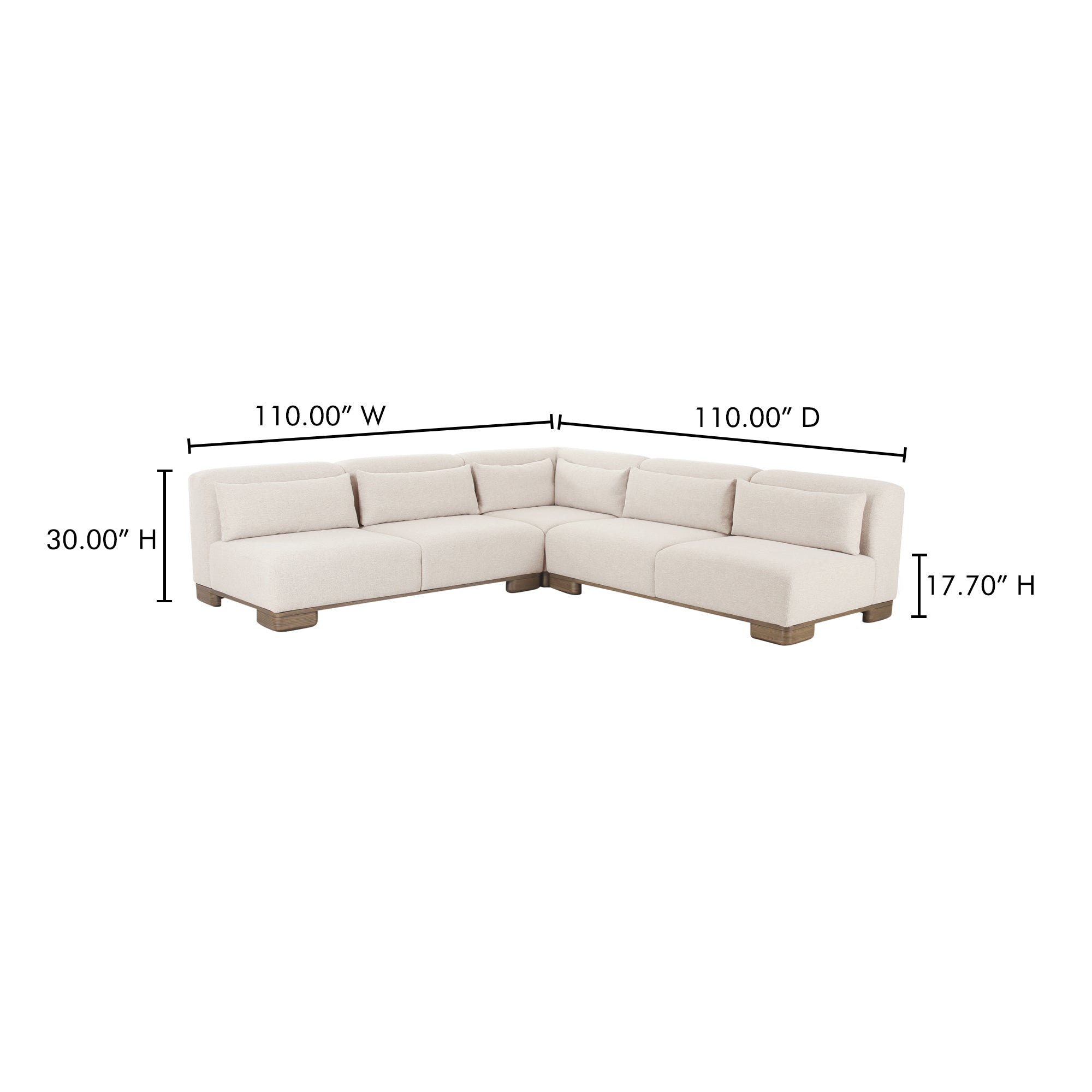 June Corner Modular Sectional Oatmeal by Moe's Home Collection - view 3