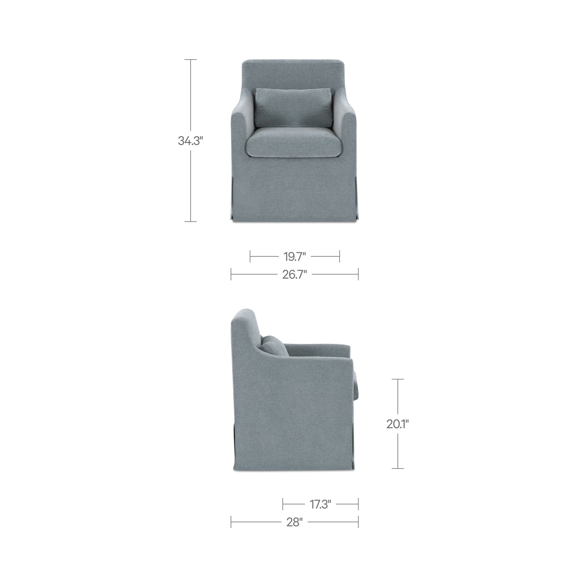 Lydia Slipcover Dining Chair Blue by Moe's Home Collection - view 3