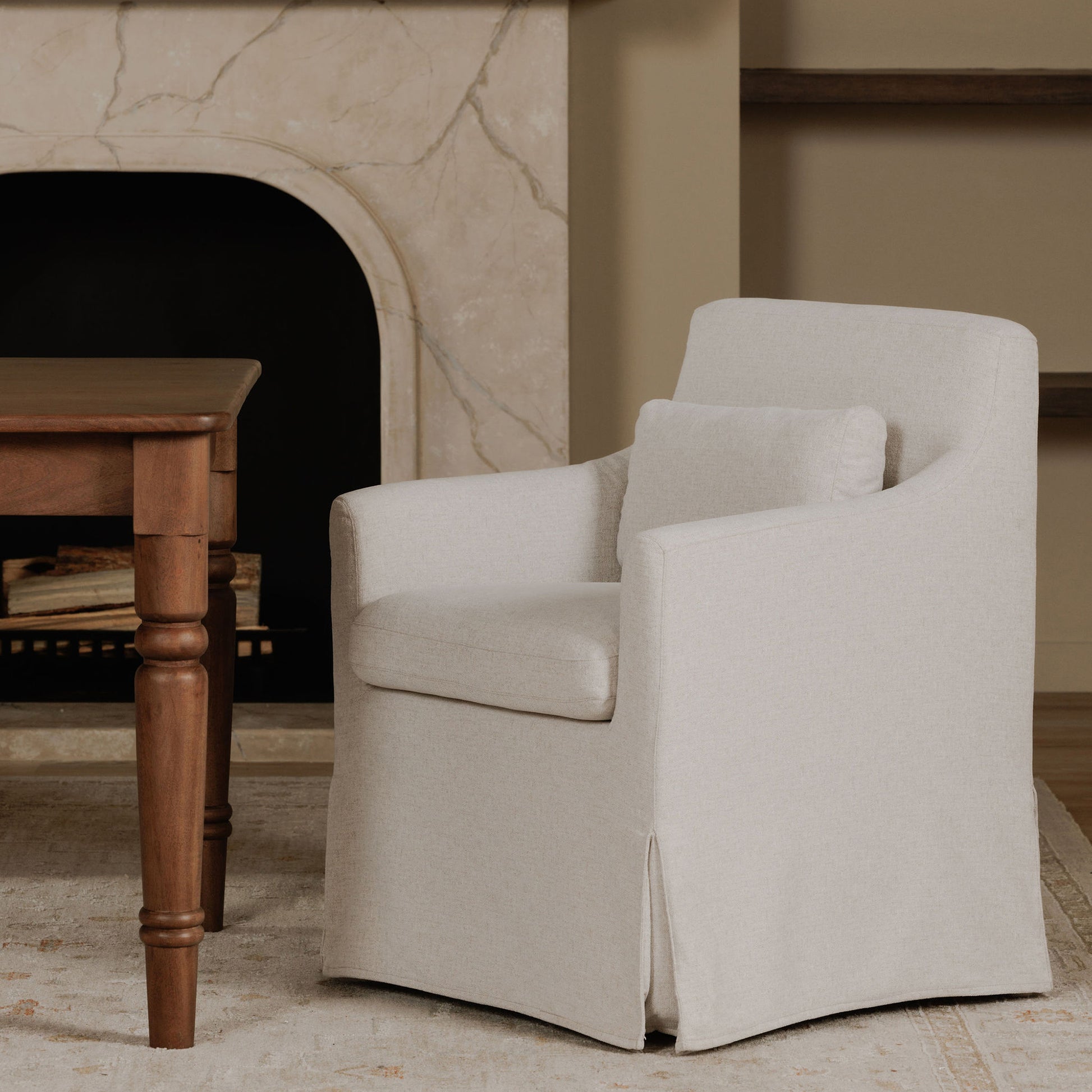 Lydia Slipcover Dining Chair Beige by Moe's Home Collection - view 2
