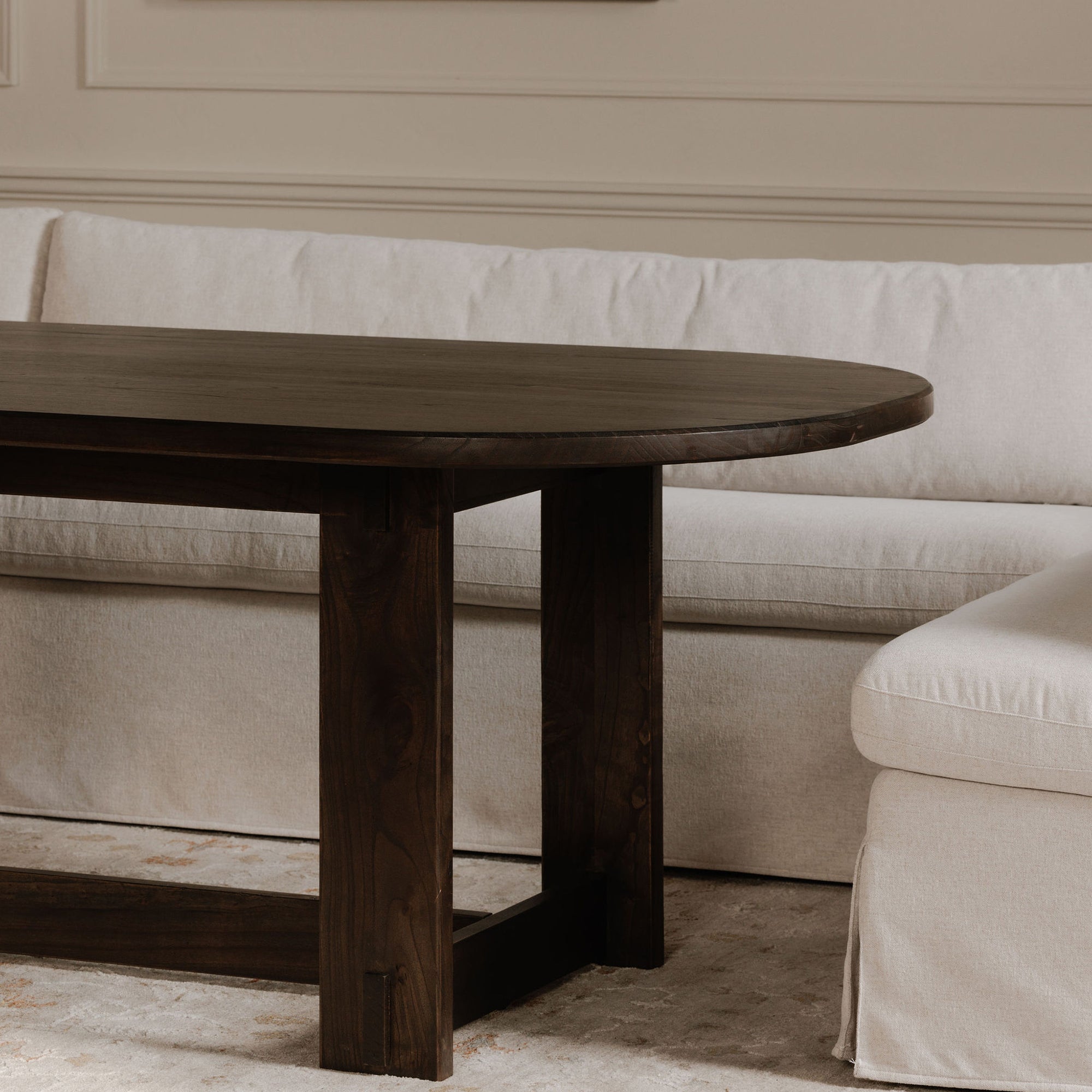 Fable Slipcover Dining Bench Beige by Moe's Home Collection - view 2