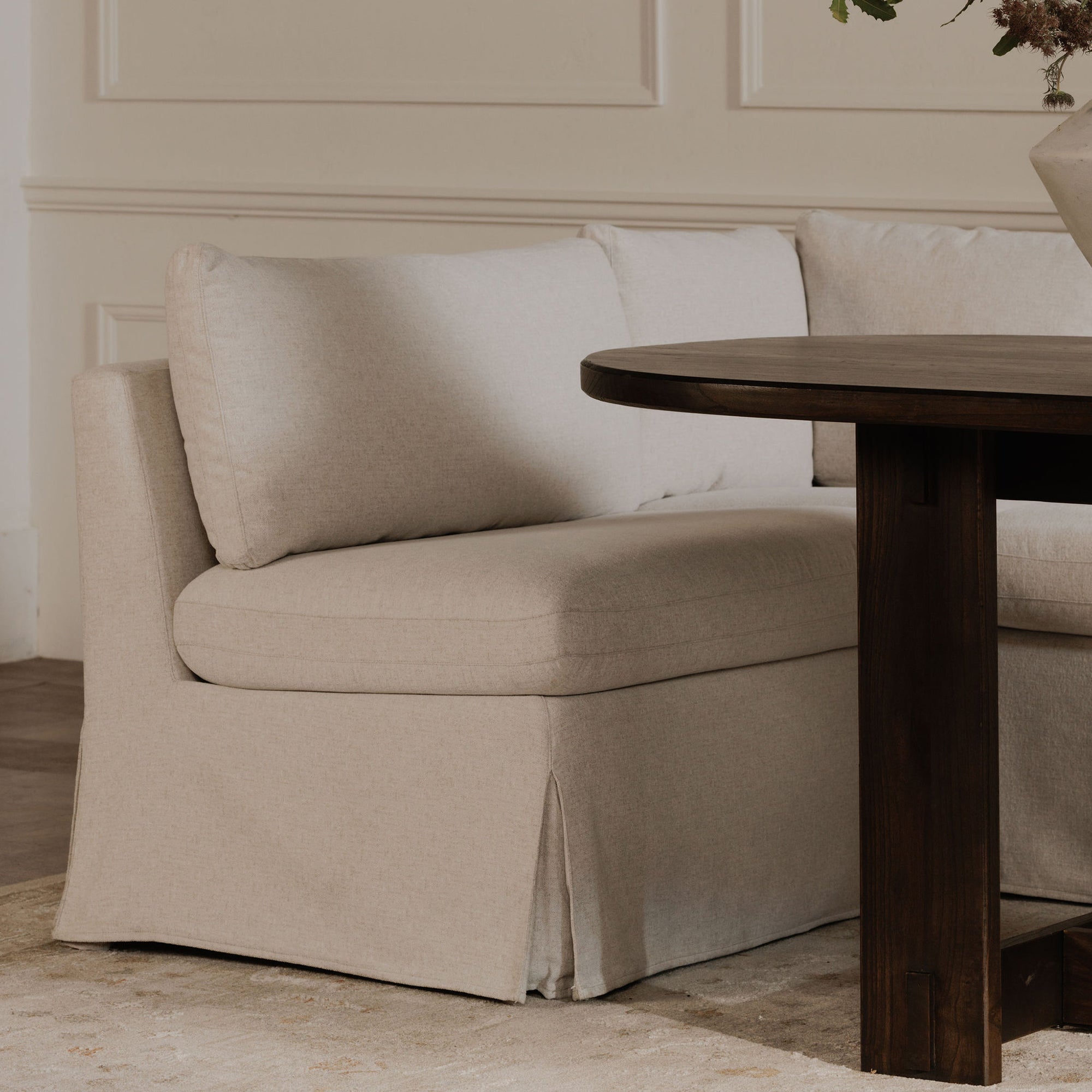 Fable Slipcover Dining Chair and Half Beige by Moe's Home Collection - view 2