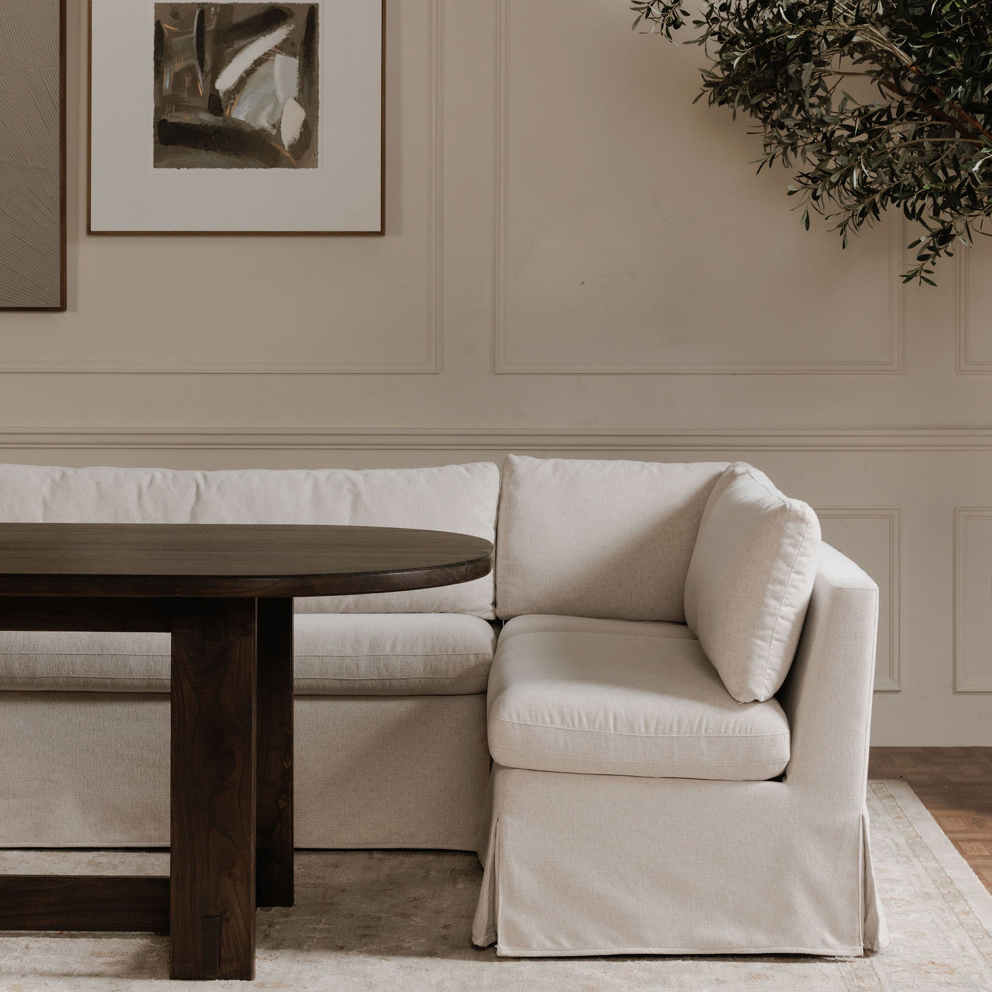Fable Slipcover Dining Chair and Half Beige by Moe's Home Collection - view 3