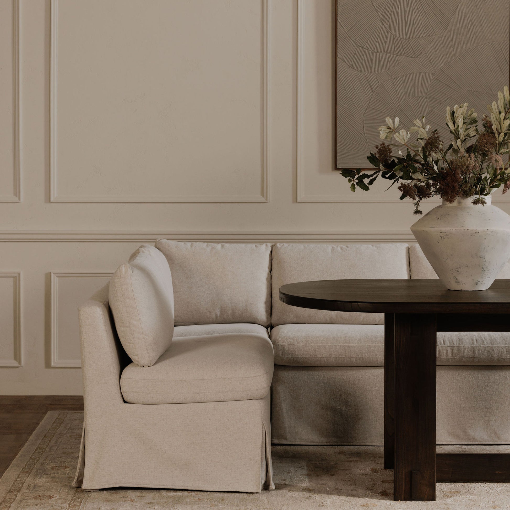 Fable Slipcover Dining Corner Chair Beige by Moe's Home Collection - view 2