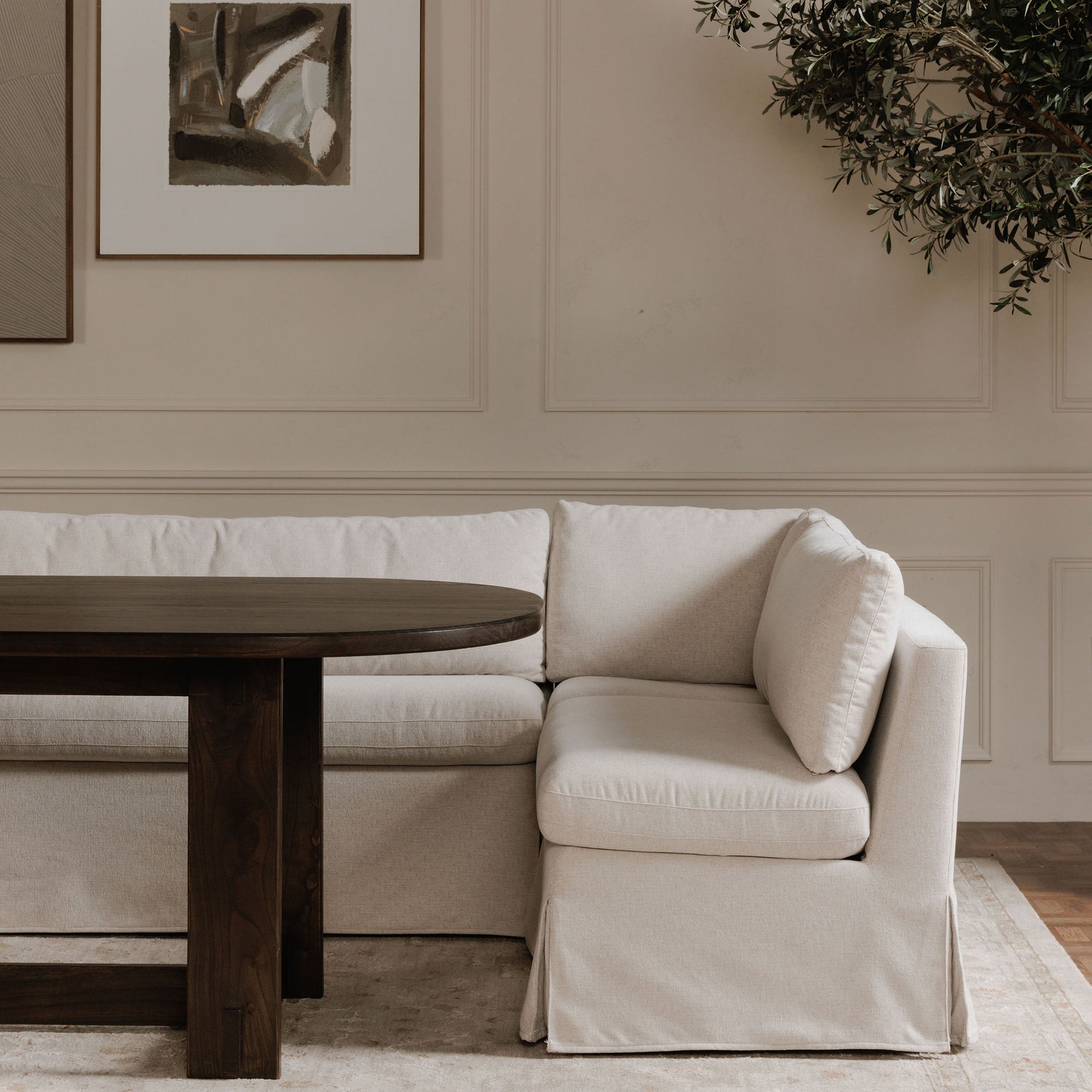 Fable Slipcover Dining Corner Chair Beige by Moe's Home Collection - view 3