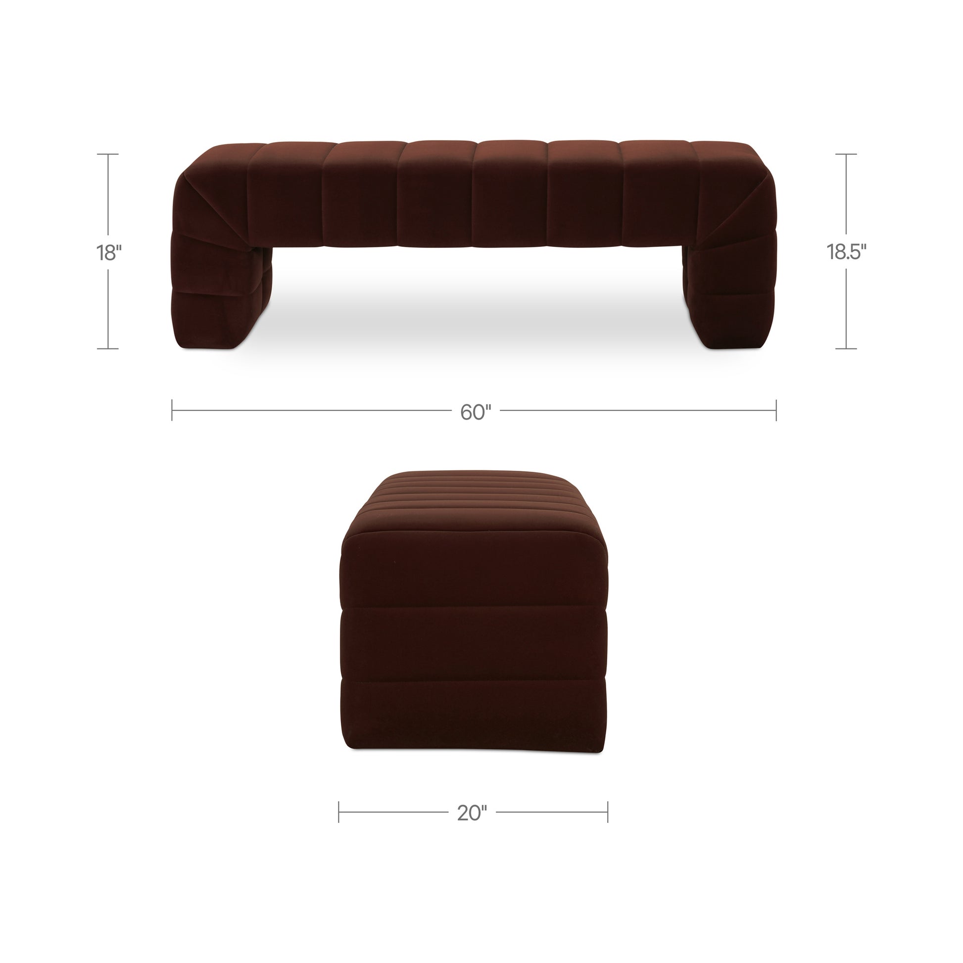 Verity Bench Warm Brown by Moe's Home Collection - view 4
