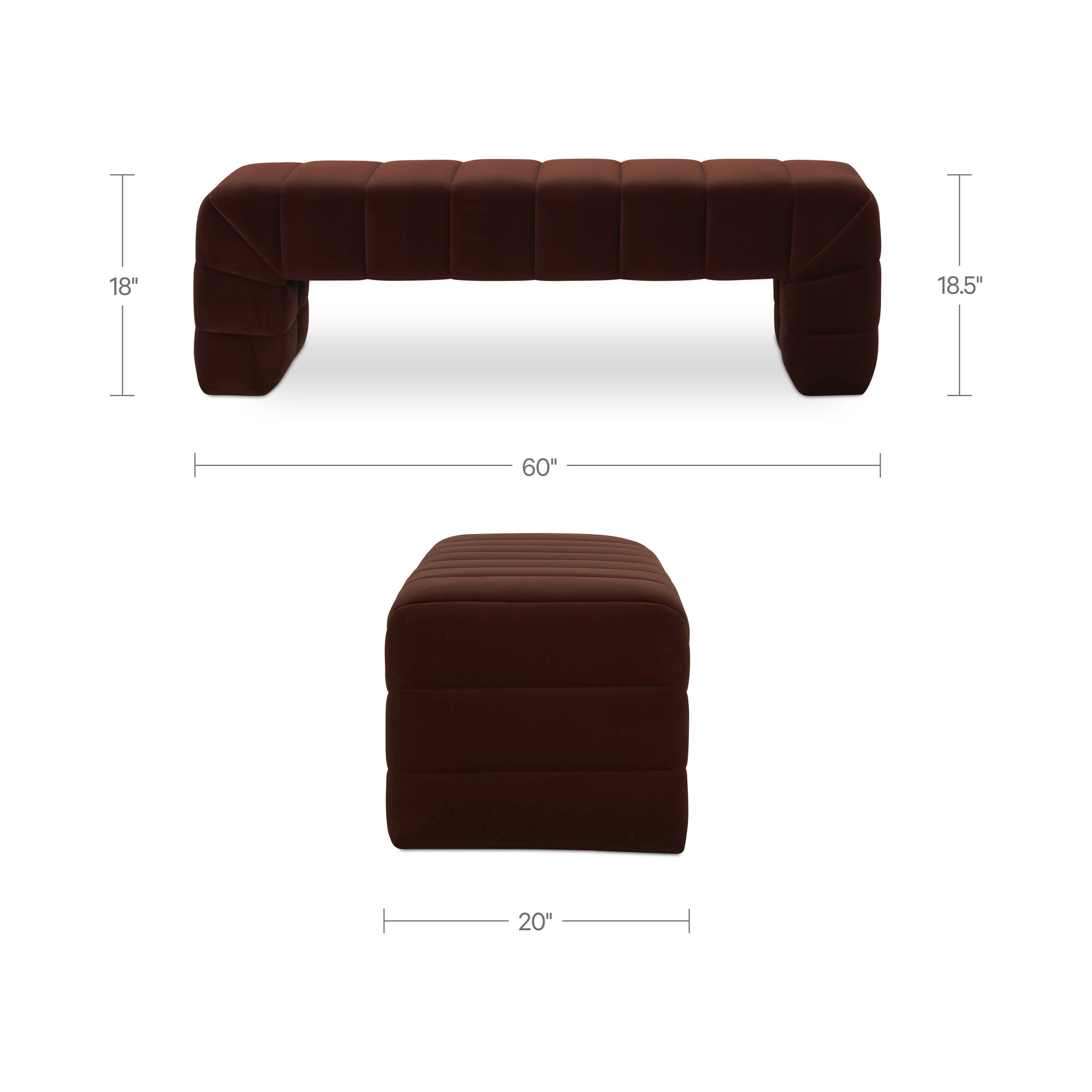Verity Bench Warm Brown by Moe's Home Collection - view 4