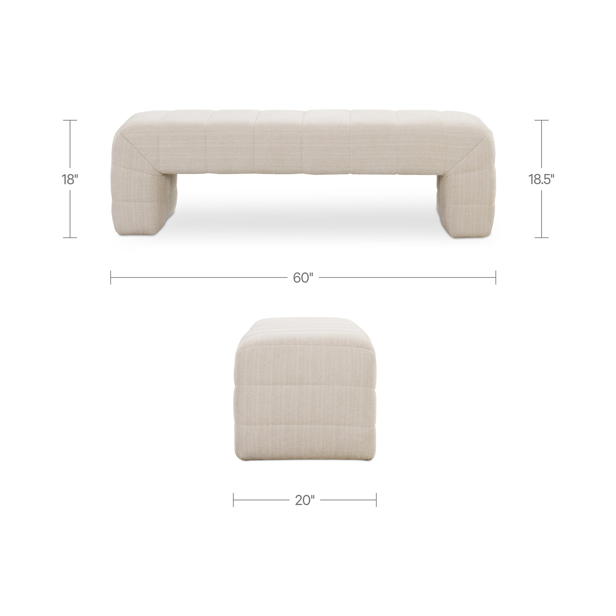 Verity Bench Oatmeal by Moe's Home Collection - view 4