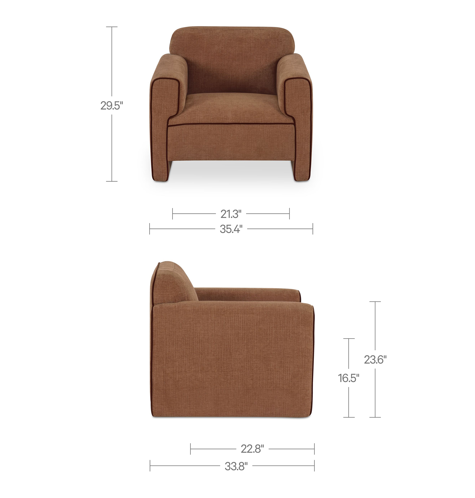 Leo Chair Light Brown by Moe's Home Collection - view 4