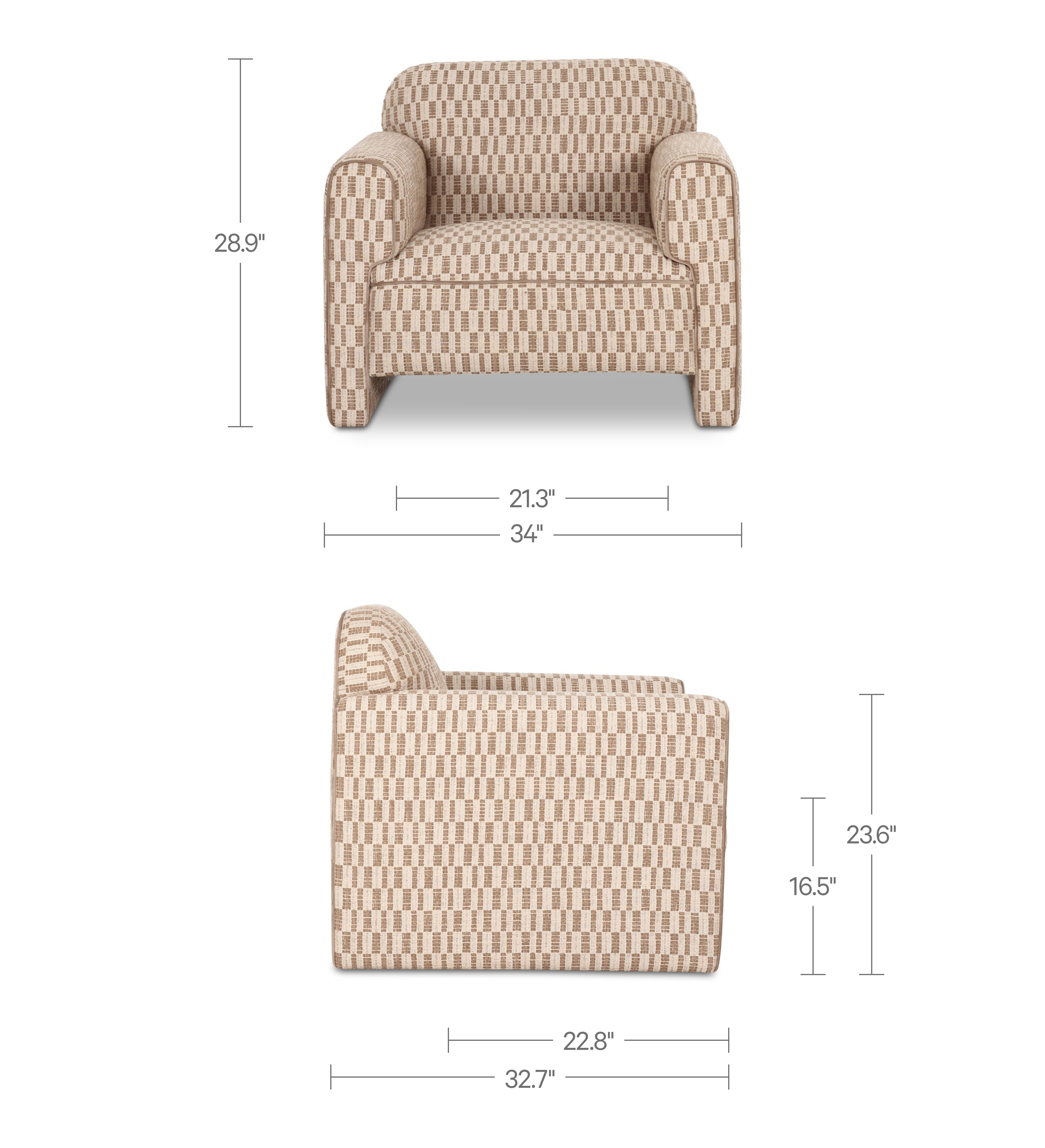 Leo Accent Chair Taupe by Moe's Home Collection - view 5