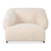 Devlin Lounge Chair Cream Faux Fur by Moe's Home Collection