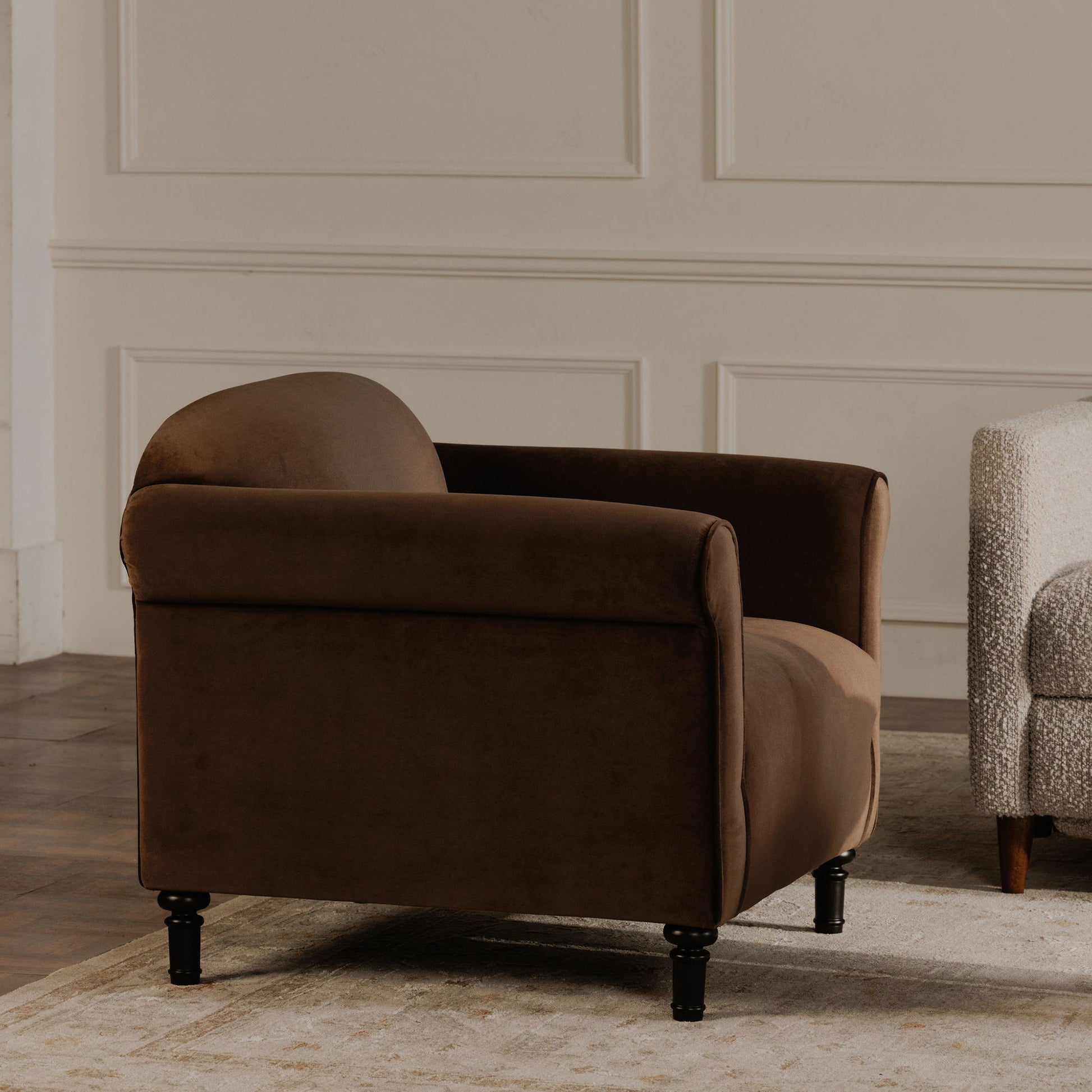 Harmony Accent Chair Dark Brown Faux Mohair by Moe's Home Collection - view 2