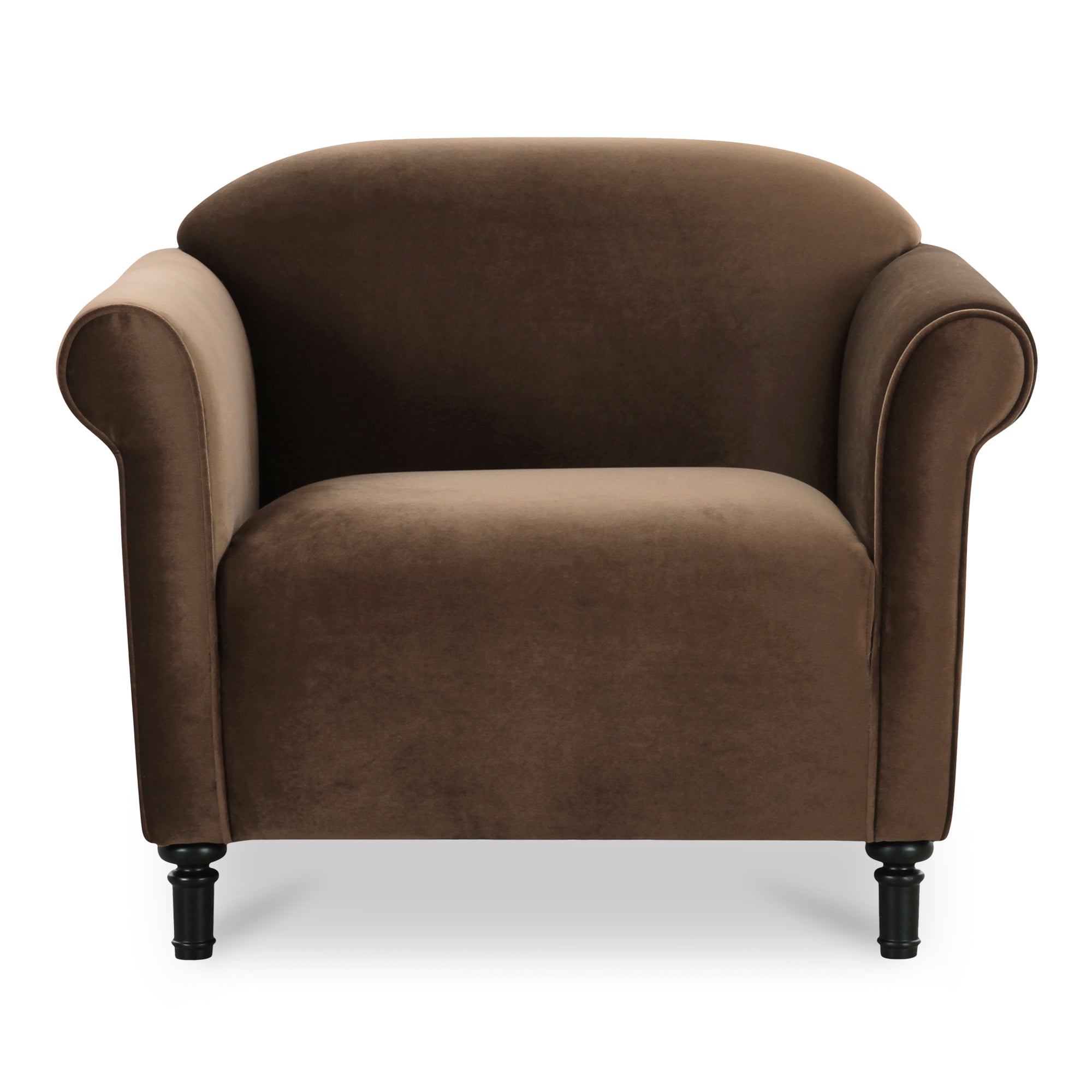 Harmony Accent Chair Dark Brown Faux Mohair by Moe's Home Collection
