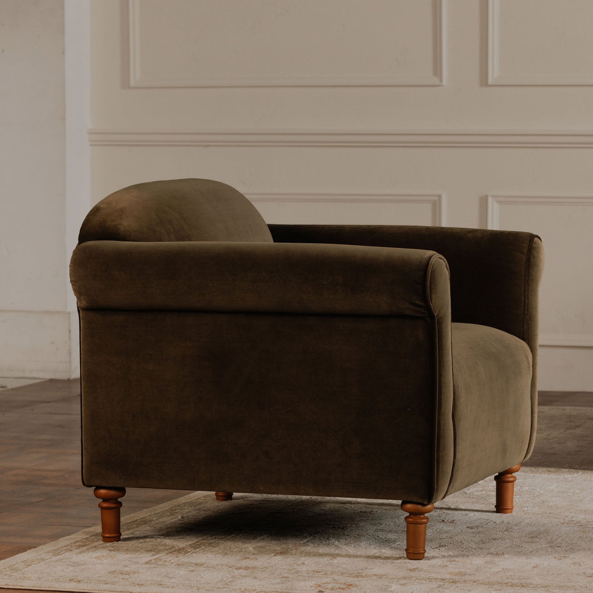 Harmony Accent Chair Dark Green Faux Mohair by Moe's Home Collection - view 2