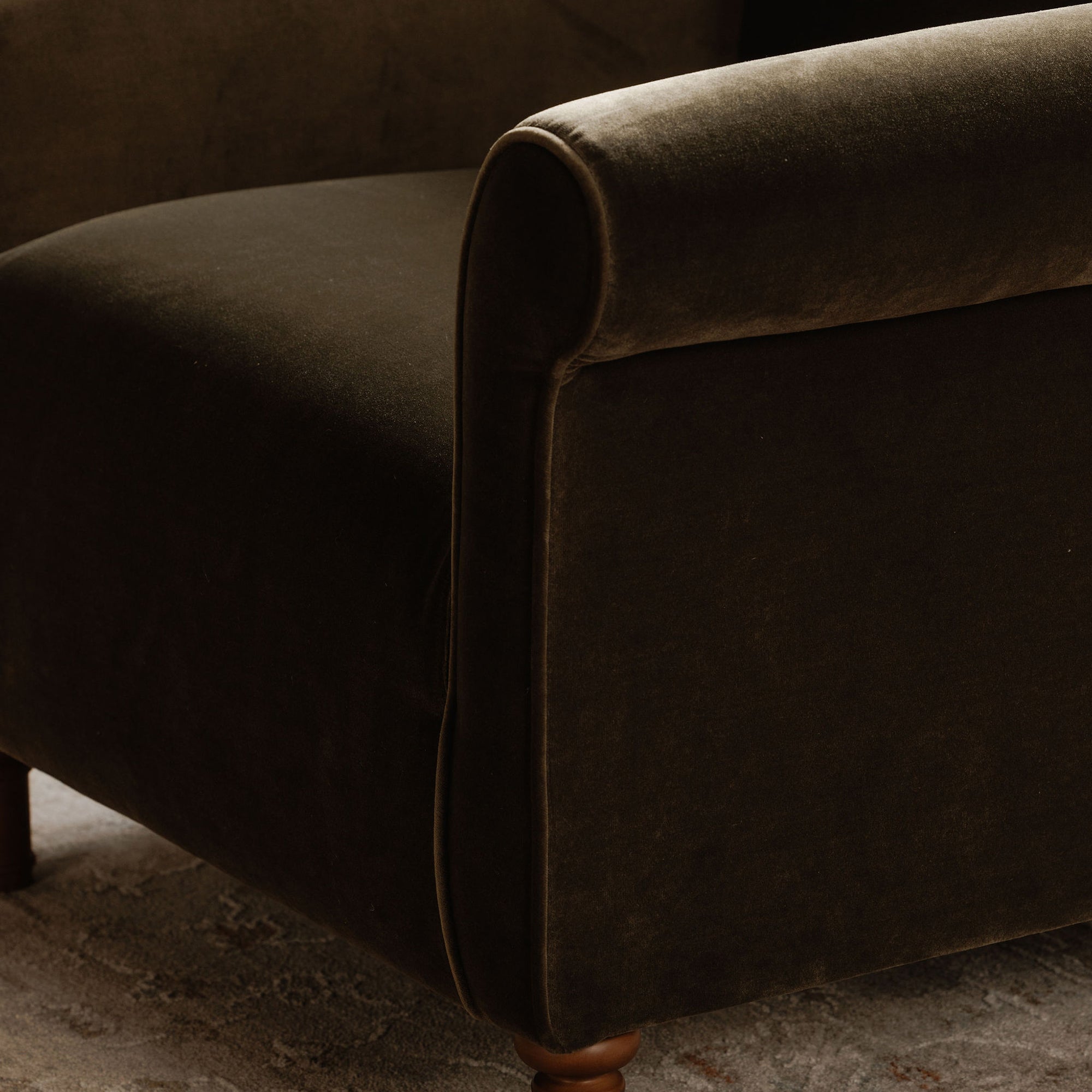 Harmony Accent Chair Dark Green Faux Mohair by Moe's Home Collection - view 3