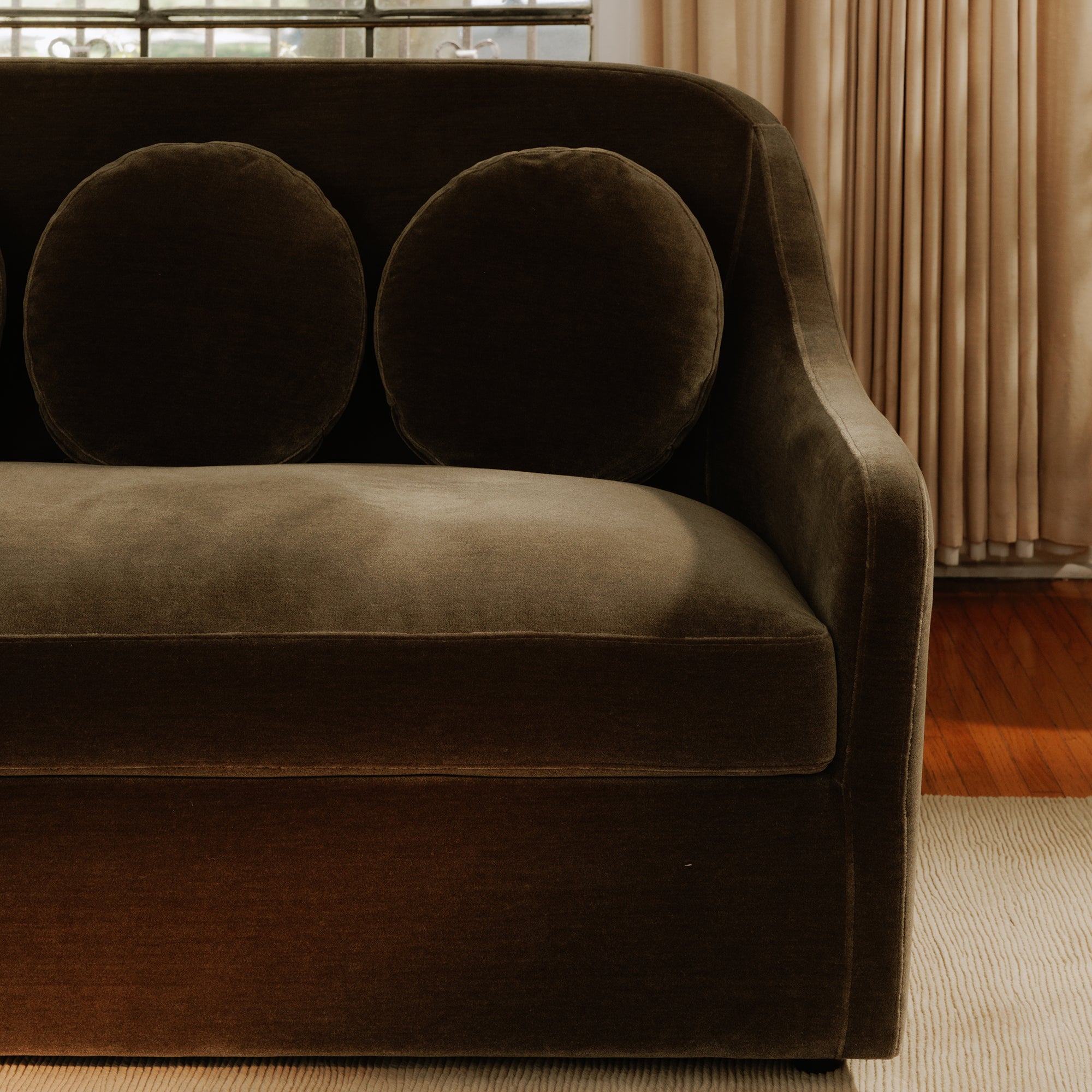 Rialto Sofa Dark Green Faux Mohair by Moe's Home Collection - view 2