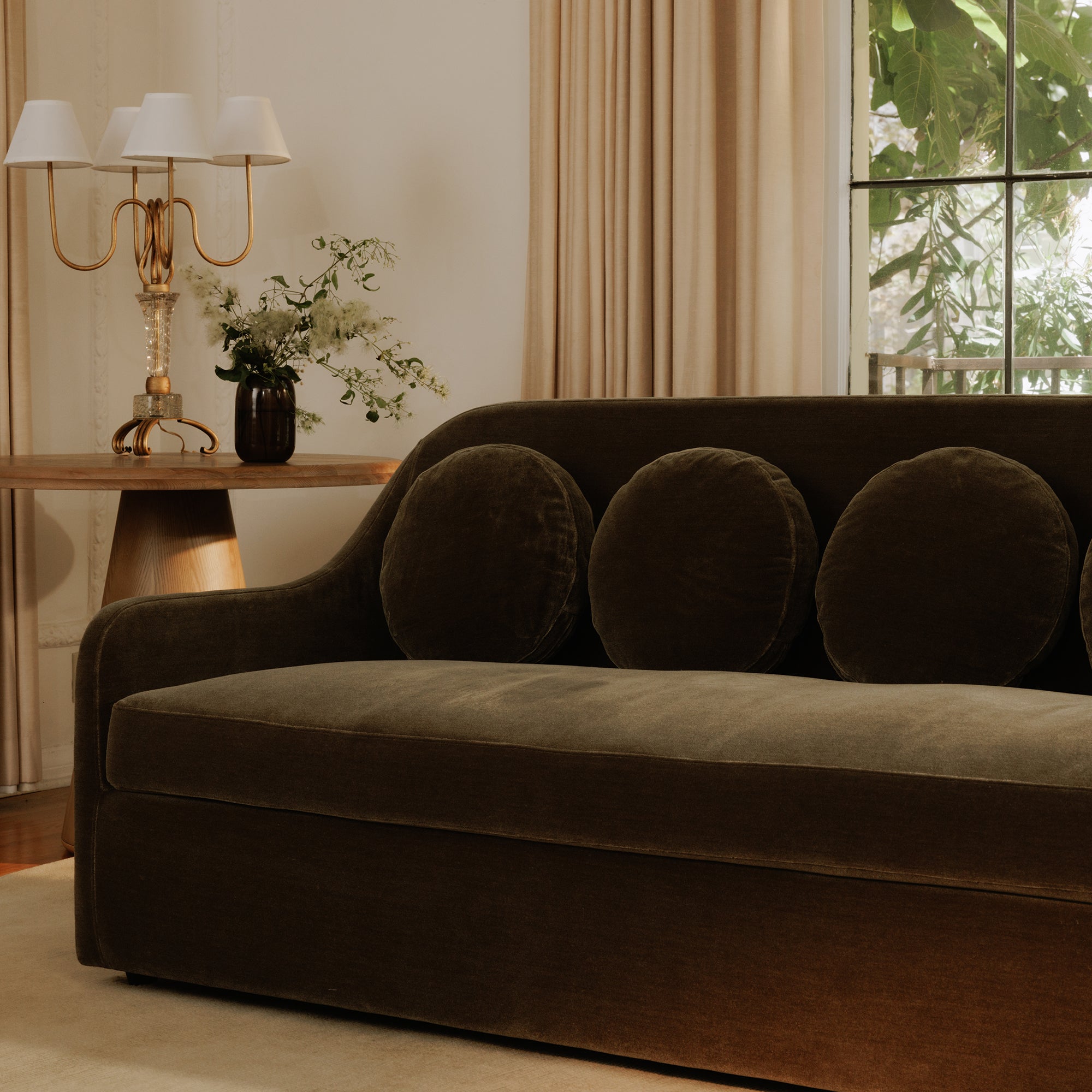 Rialto Sofa Dark Green Faux Mohair by Moe's Home Collection - view 3