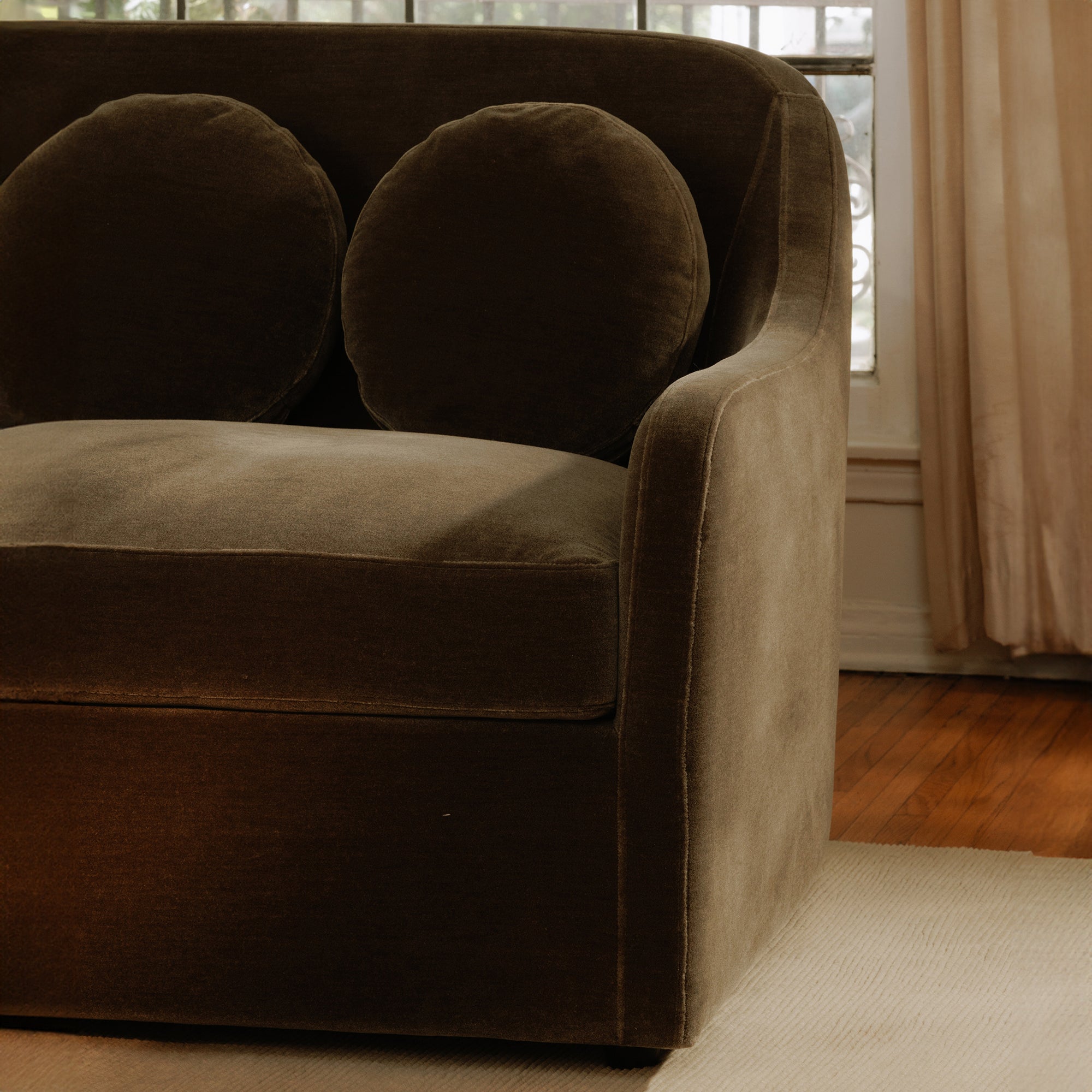 Rialto Sofa Dark Green Faux Mohair by Moe's Home Collection - view 4