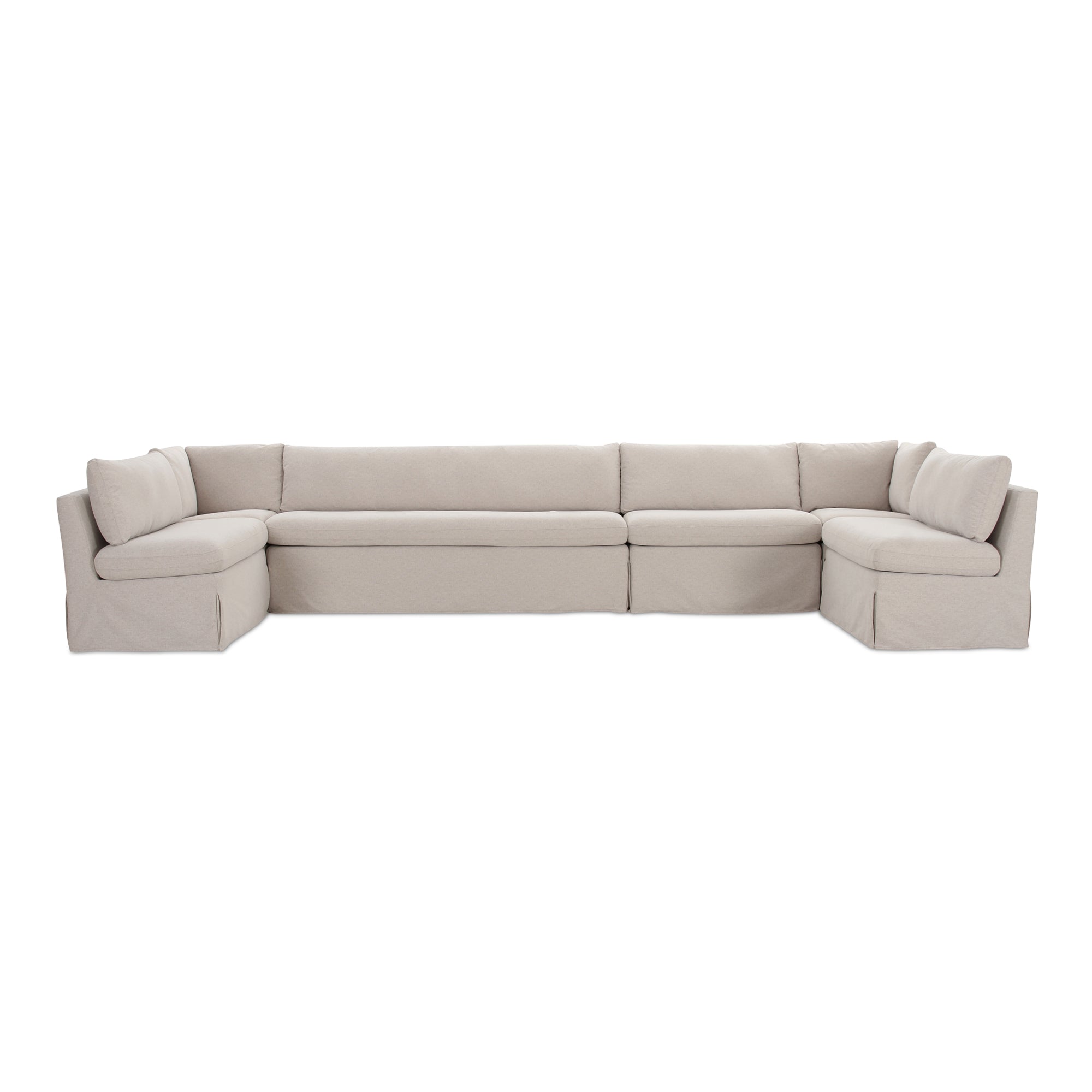 Fable Slipcover Dining Banquette U-Shape Beige 168 in. by Moe's Home Collection