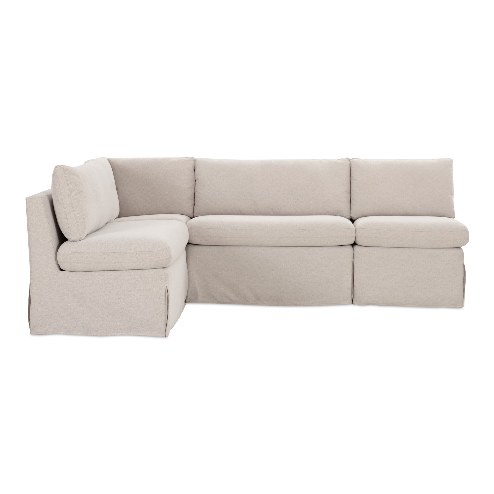 Fable Slipcover Dining Banquette L-Shape Beige 96 in. by Moe's Home Collection